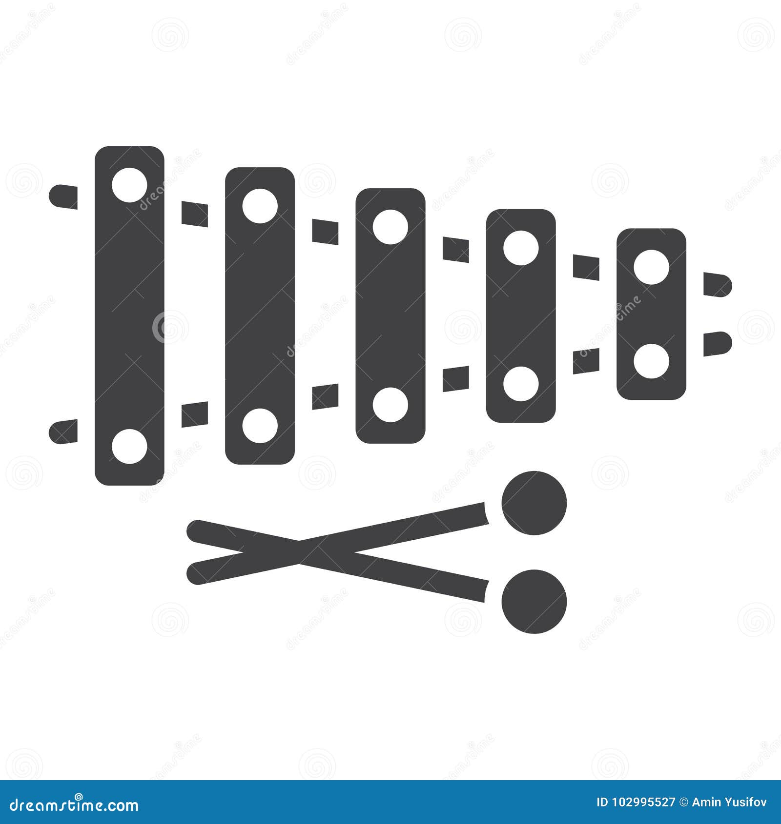 Xylophone Glyph Icon, Music and Instrument, Stock Vector - Illustration ...