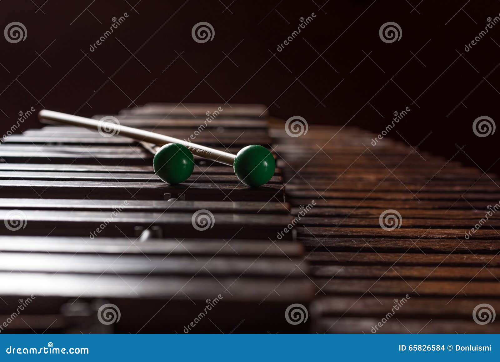 Xylophone with two mallets stock photo. Image of vibraphone 65826584