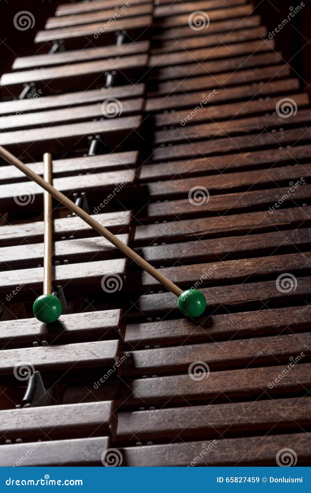 Xylophone with two mallets stock image. Image of dark 65827459