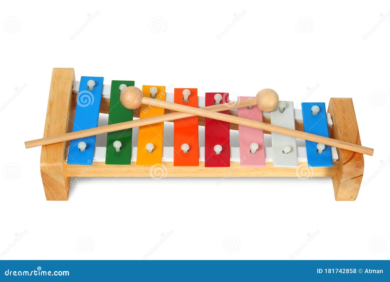 Xylophone on white stock photo. Image of music, education 181742858