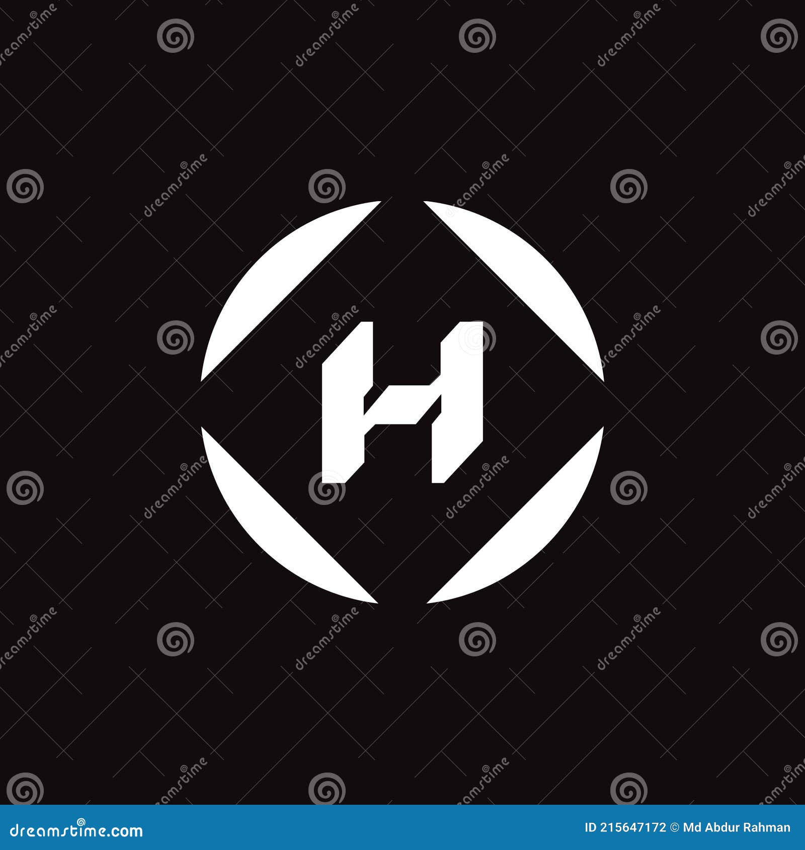 h unique abstract modern geometric  logo 