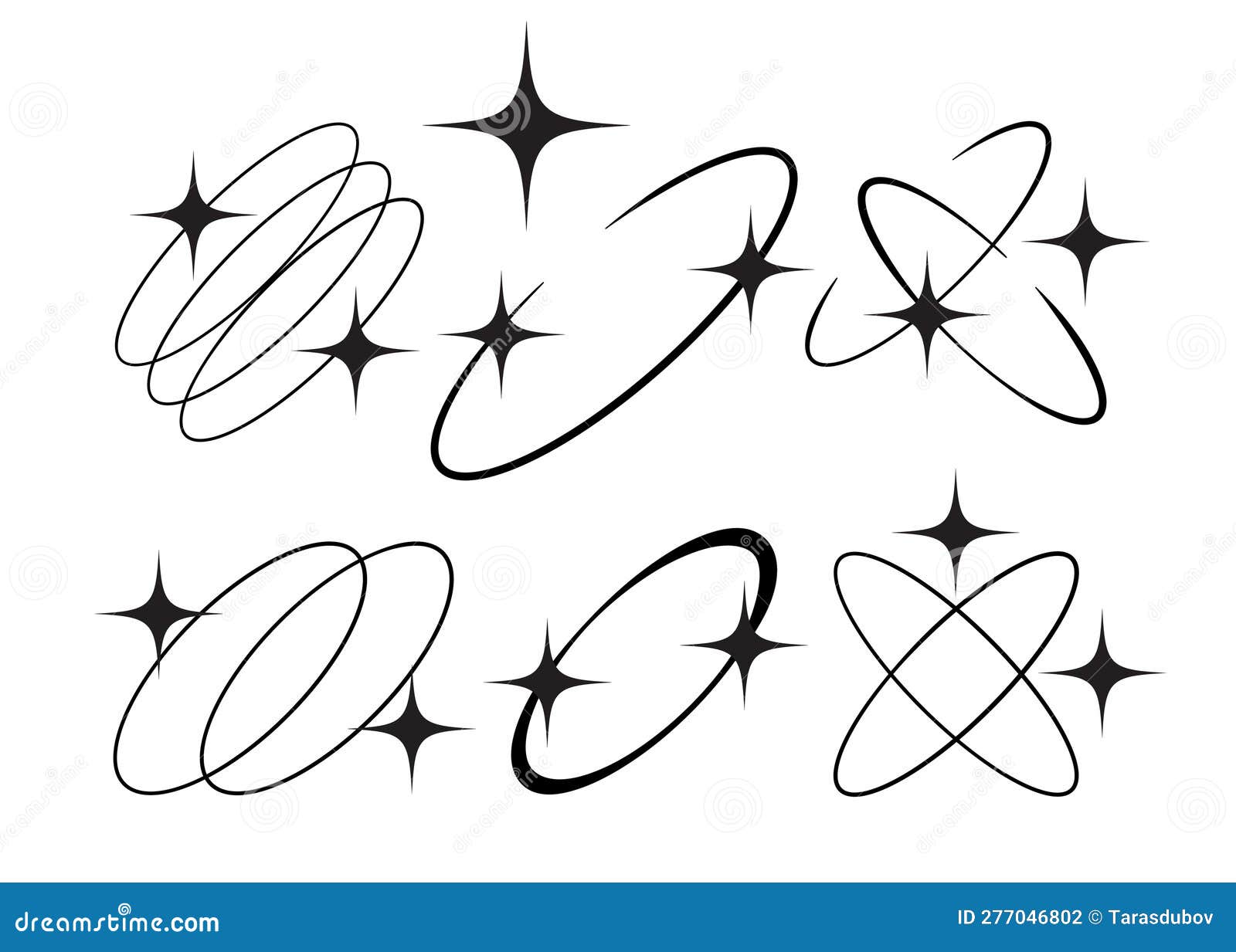 Y2K Stars, Starburst and Retro Set Stock Vector - Illustration of space ...