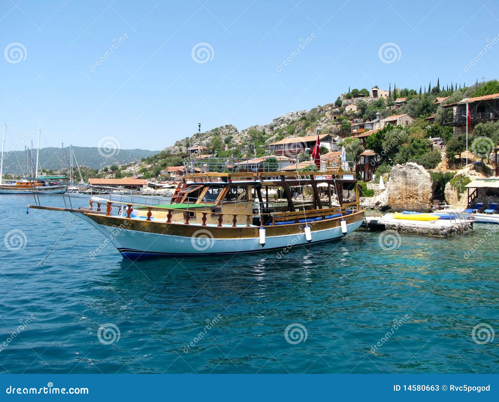 the yacht anchored in kekova