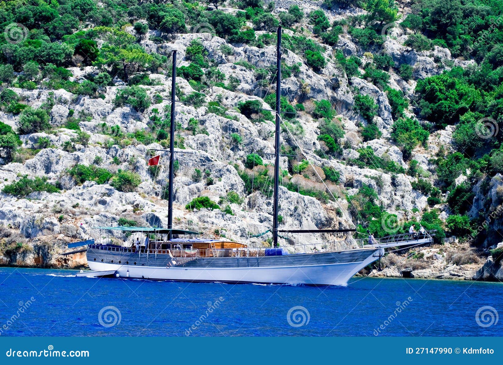 yacht anchored in kekova, turkey