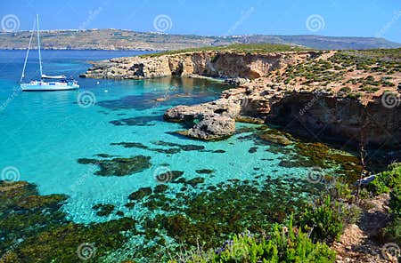 Yacht in Comino - Malta stock image. Image of outdoor - 25253821