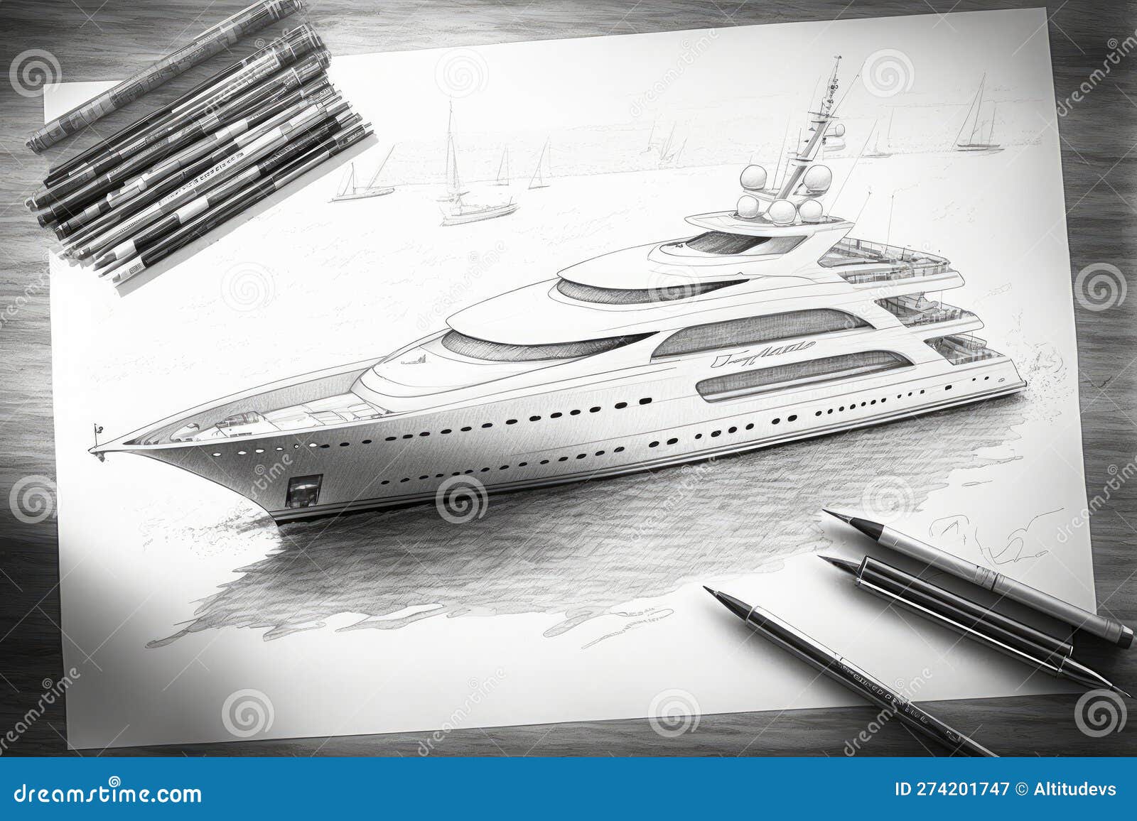 yacht design sketch