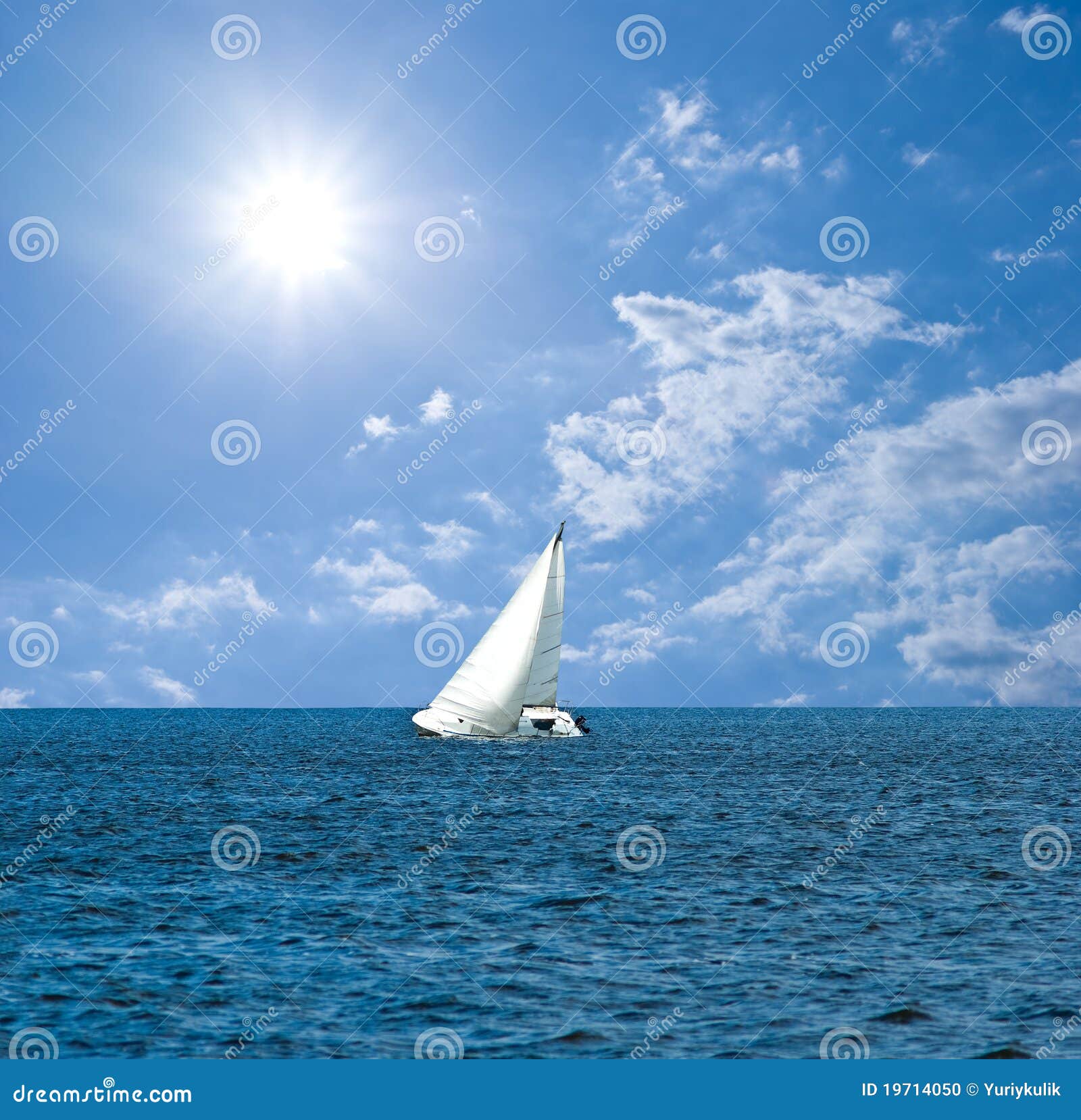 yacht in a endless sea