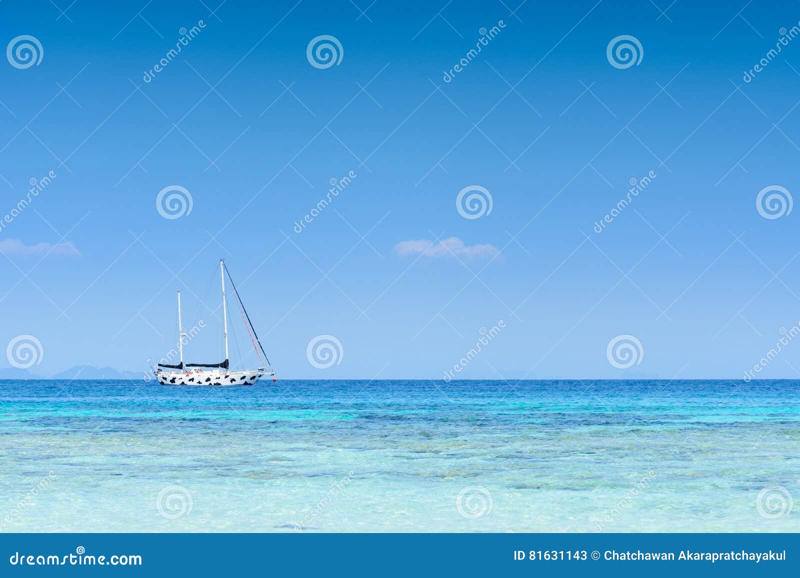 Yacht Floating In The Sea With Blue Sky Stock Image Image Of Sailing
