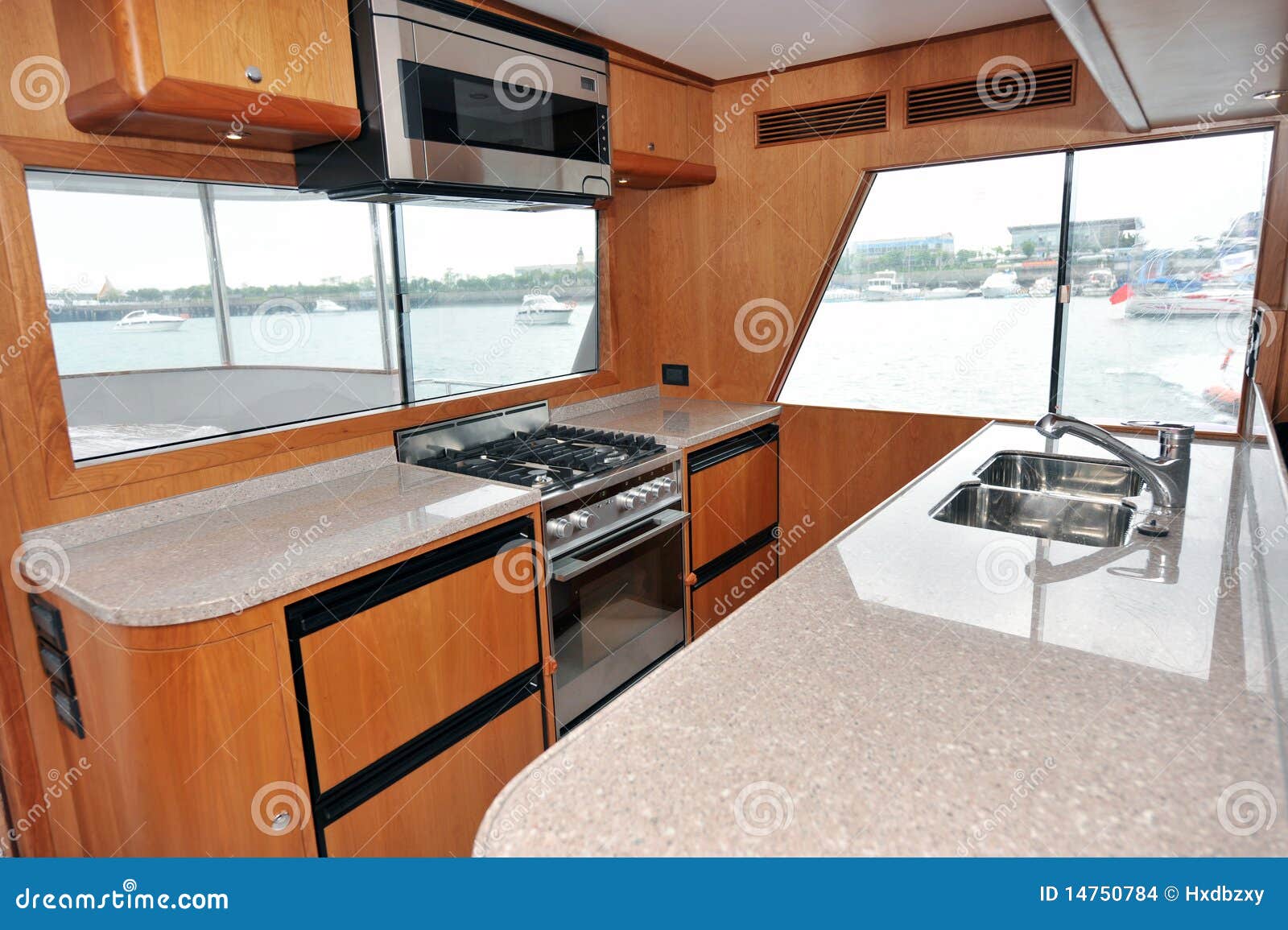 Yacht kitchen stock photo. Image of inside, kitchen, holiday 14750784