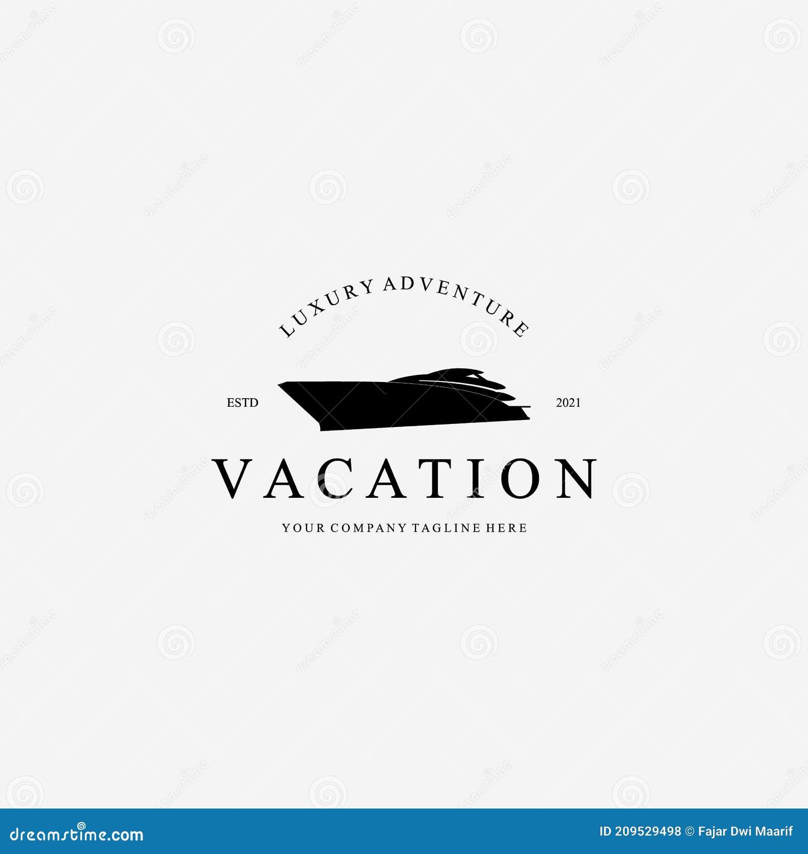 Yacht Luxury Boat Ship Vacation Logo Vector Illustration Design