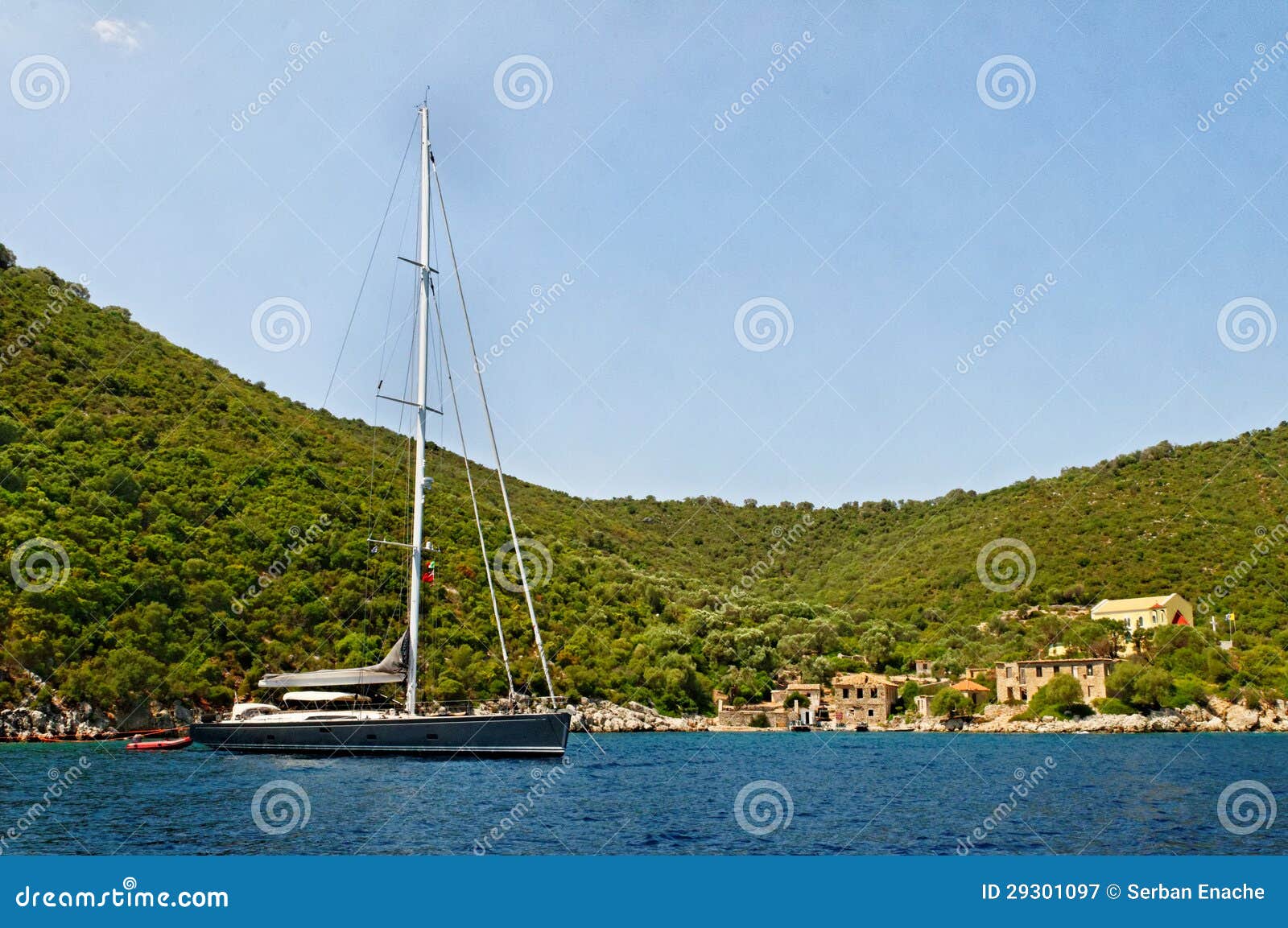 yacht moored in porto leone