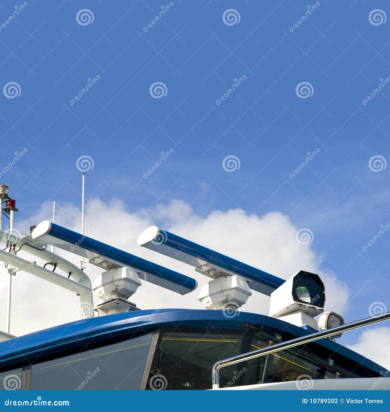 Yacht Radars stock photo. Image of telescope, tower, yachting 10789202