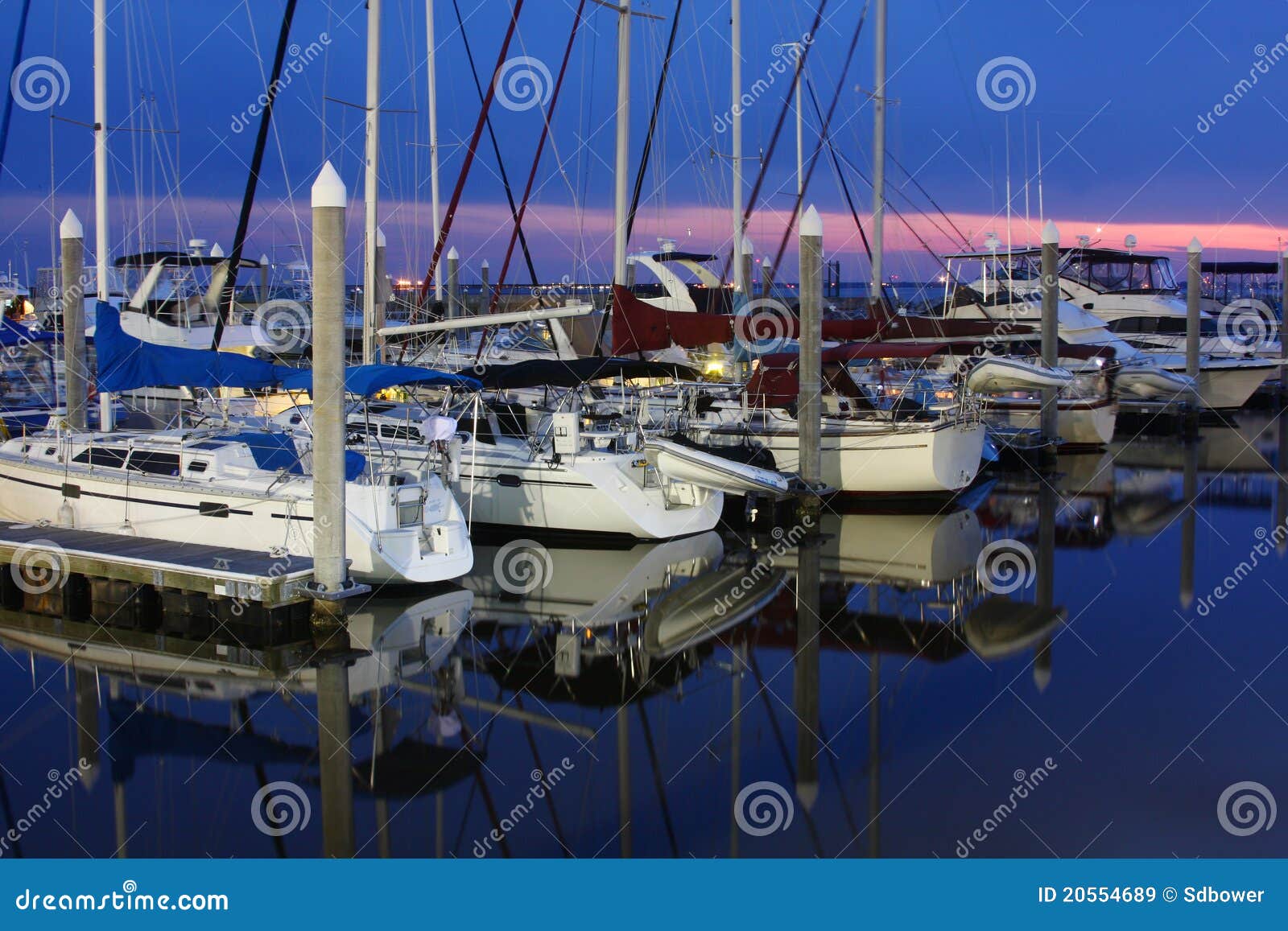 Yacht and Sailboats in the Marina at Sunset Stock Image - Image of ...