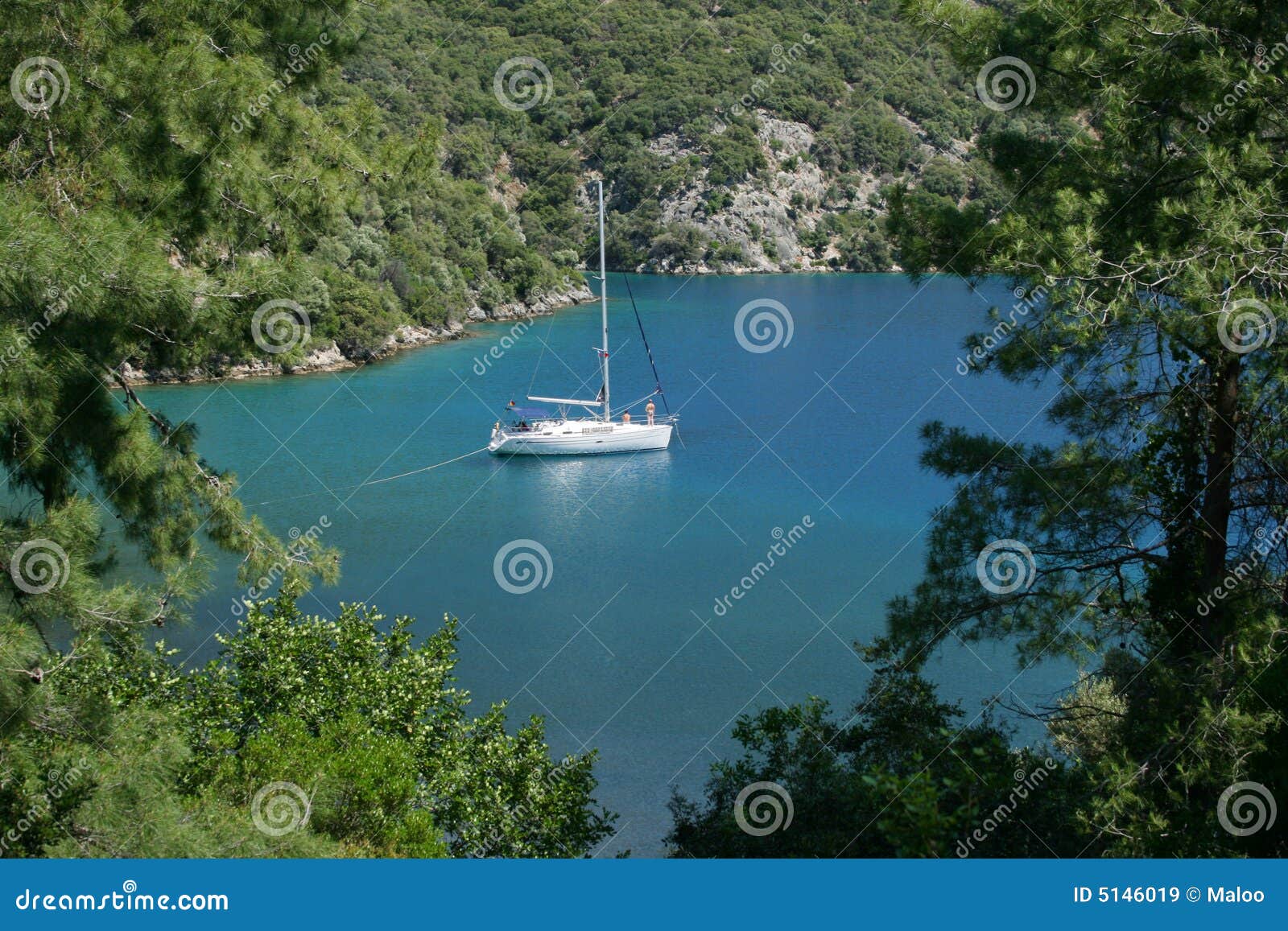 yacht in turkey bay near fethiye