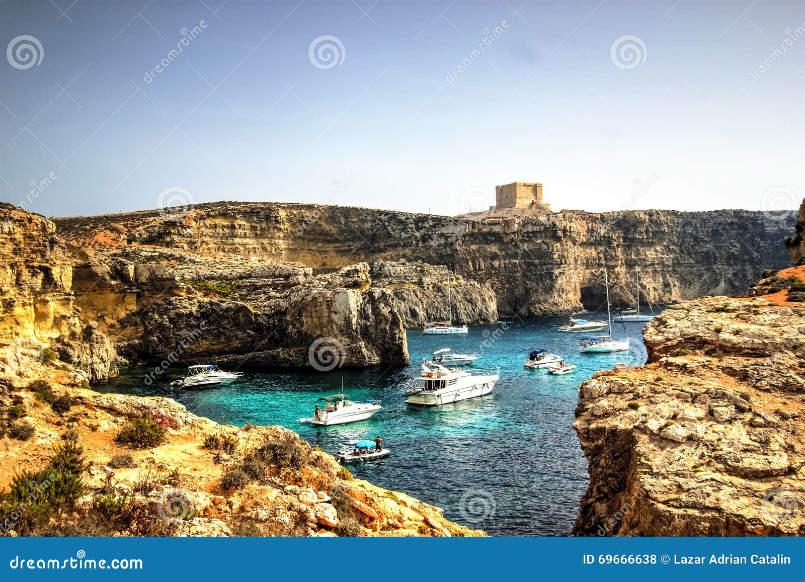 yachts in comino island, malta