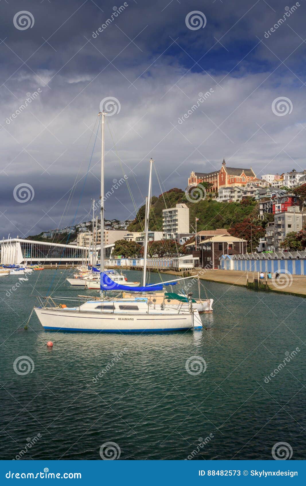 yacht in wellington harbour