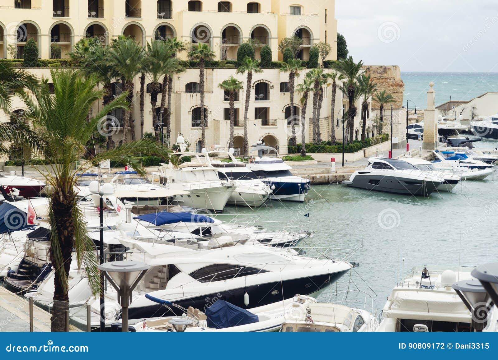 Yachts Moored at Portomaso Marina in St. Julian Editorial Photography
