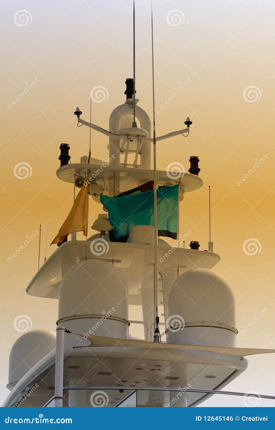 Yachts Radar System stock photo. Image of antennas, multifunction
