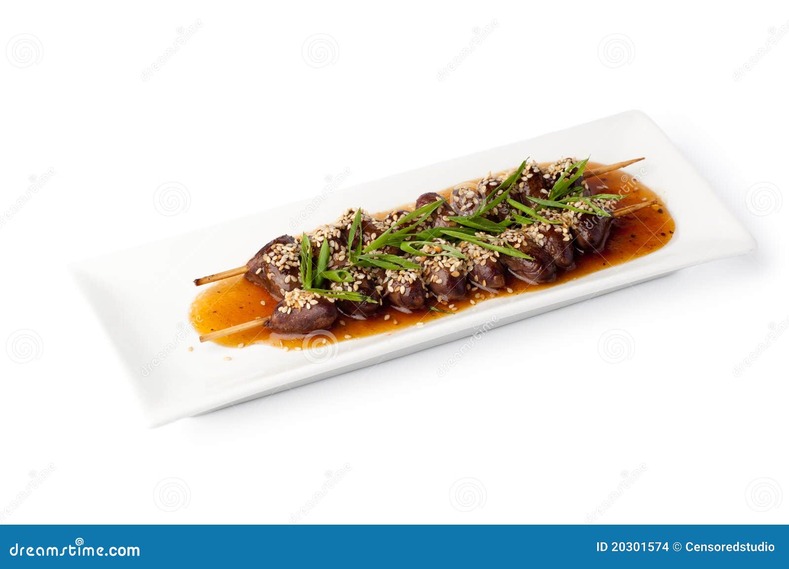 Yakitori Chicken Hearts stock photo. Image of vegetables 20301574