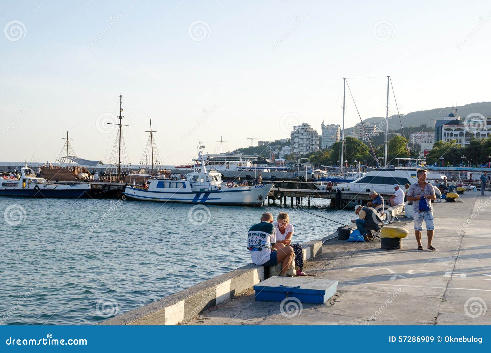 Yalta Embankment Editorial Stock Image - Image: 57286909