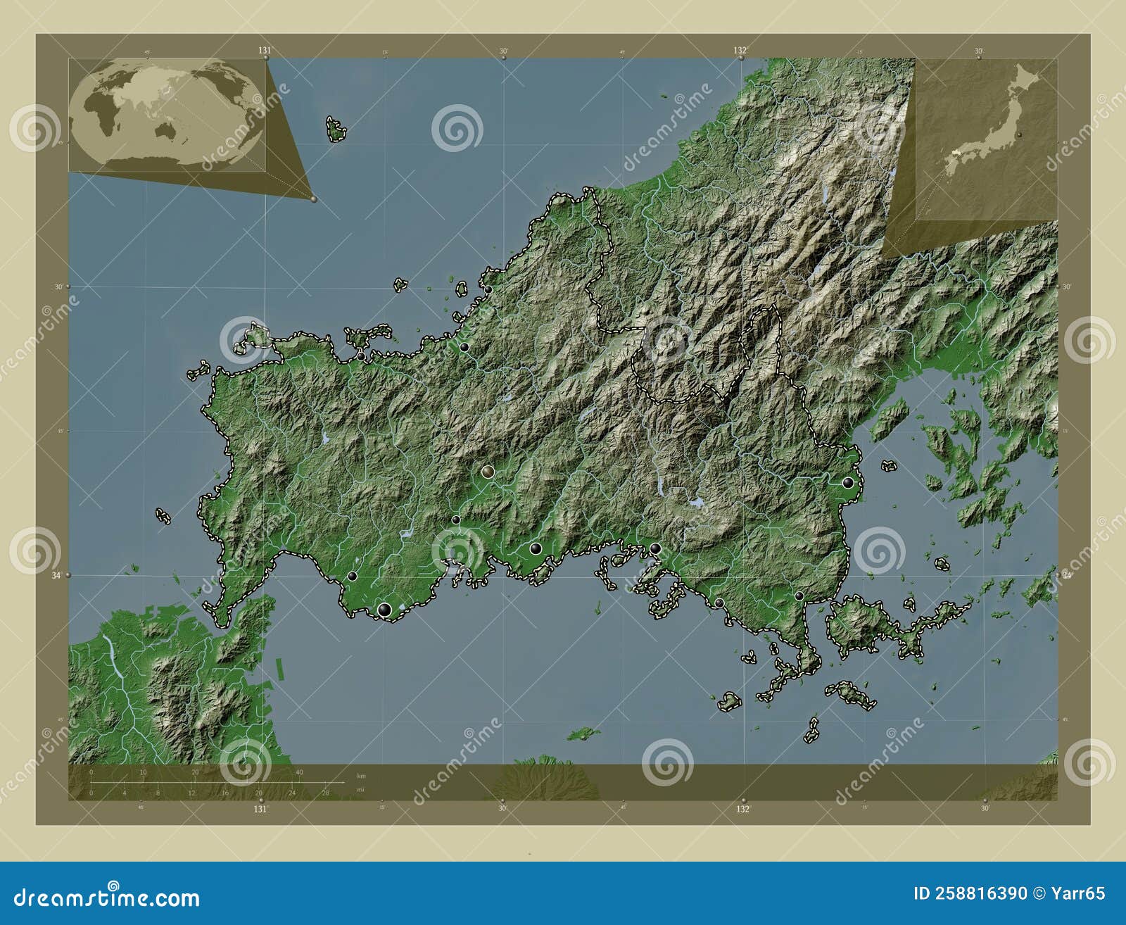 Yamaguchi, Japan. Wiki. Major Cities Stock Illustration - Illustration