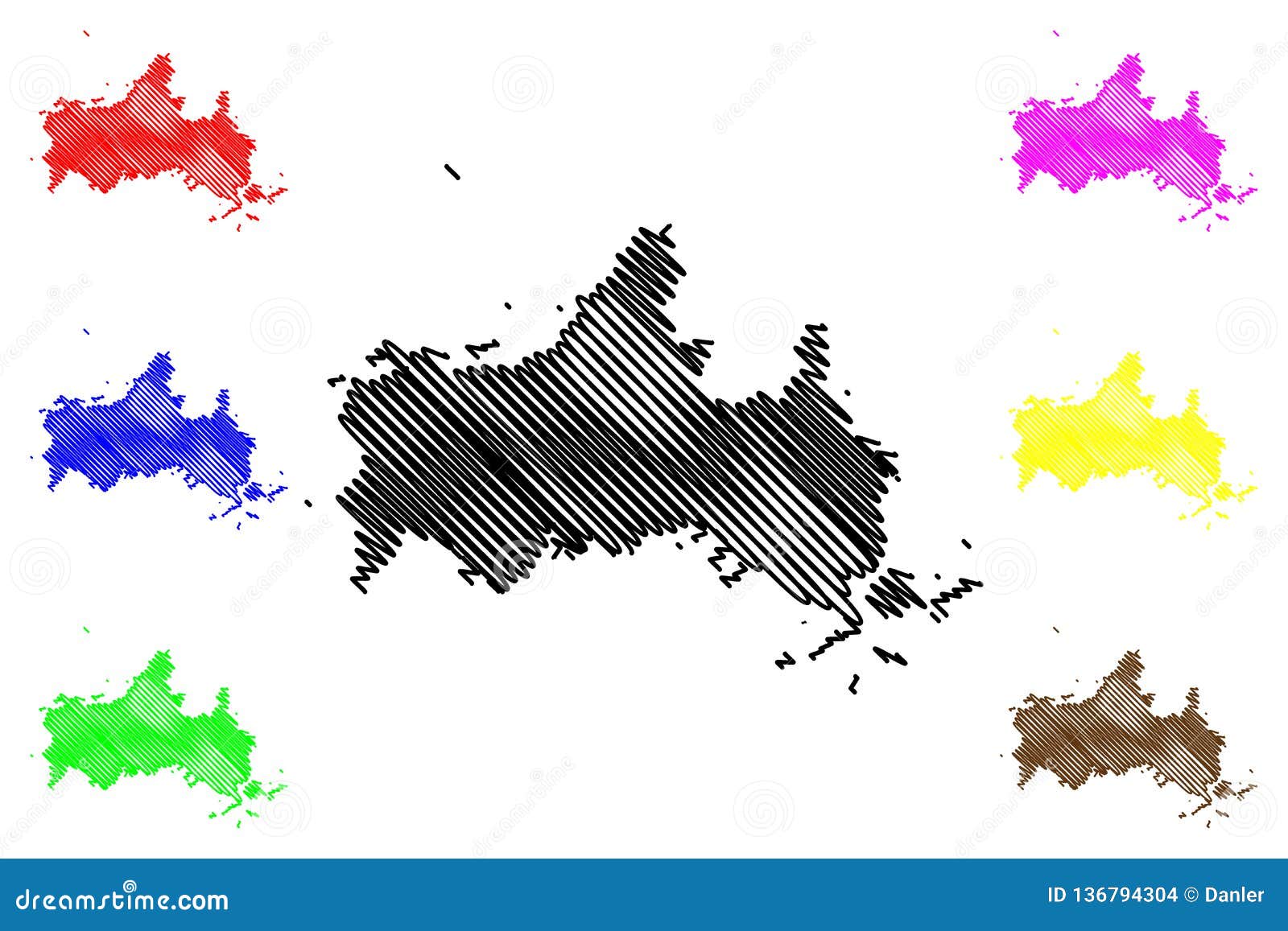 Yamaguchi Prefecture Map Vector Stock Vector - Illustration of