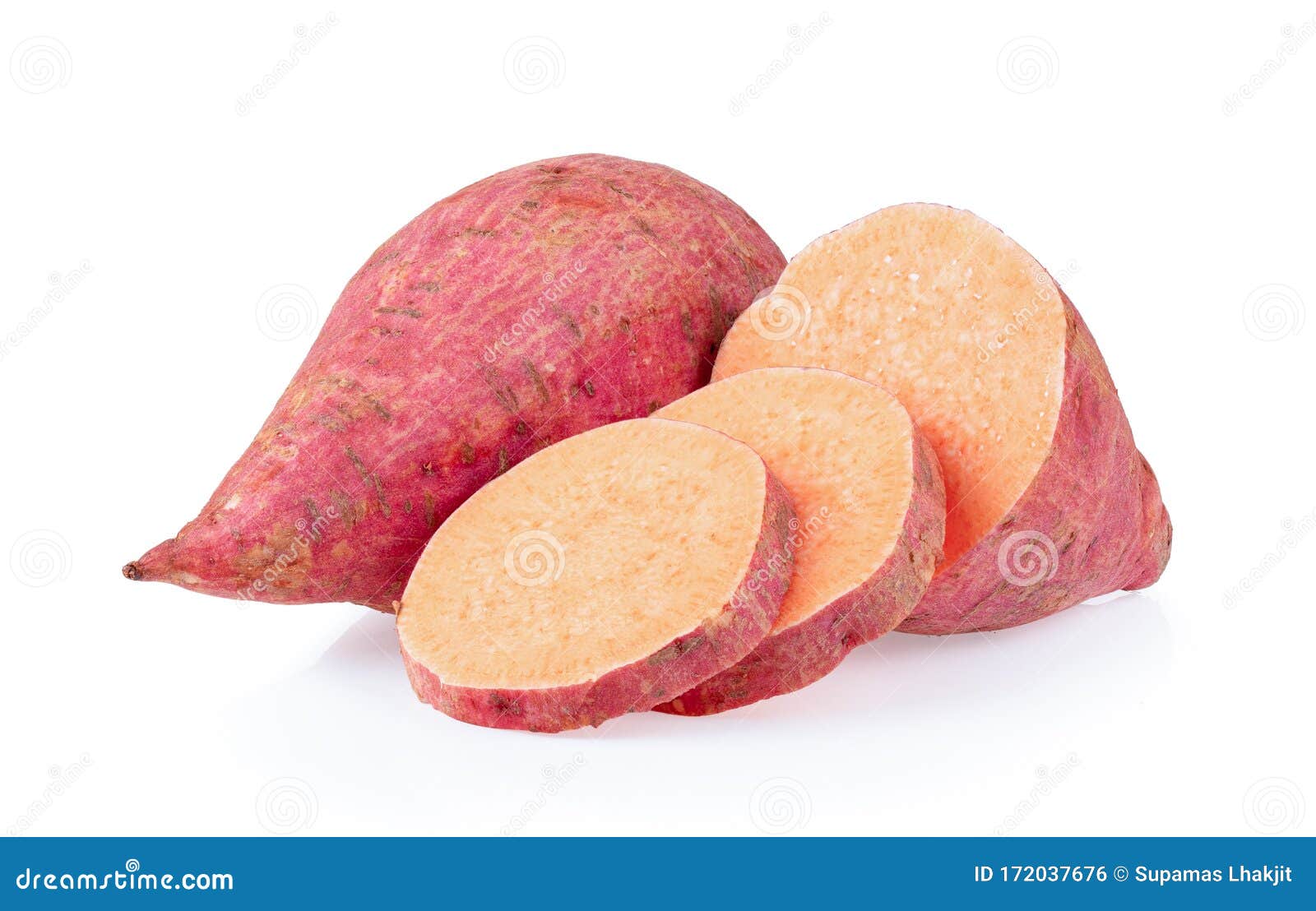 Yams Potato on Isolated White Stock Photo Image of single, healthy
