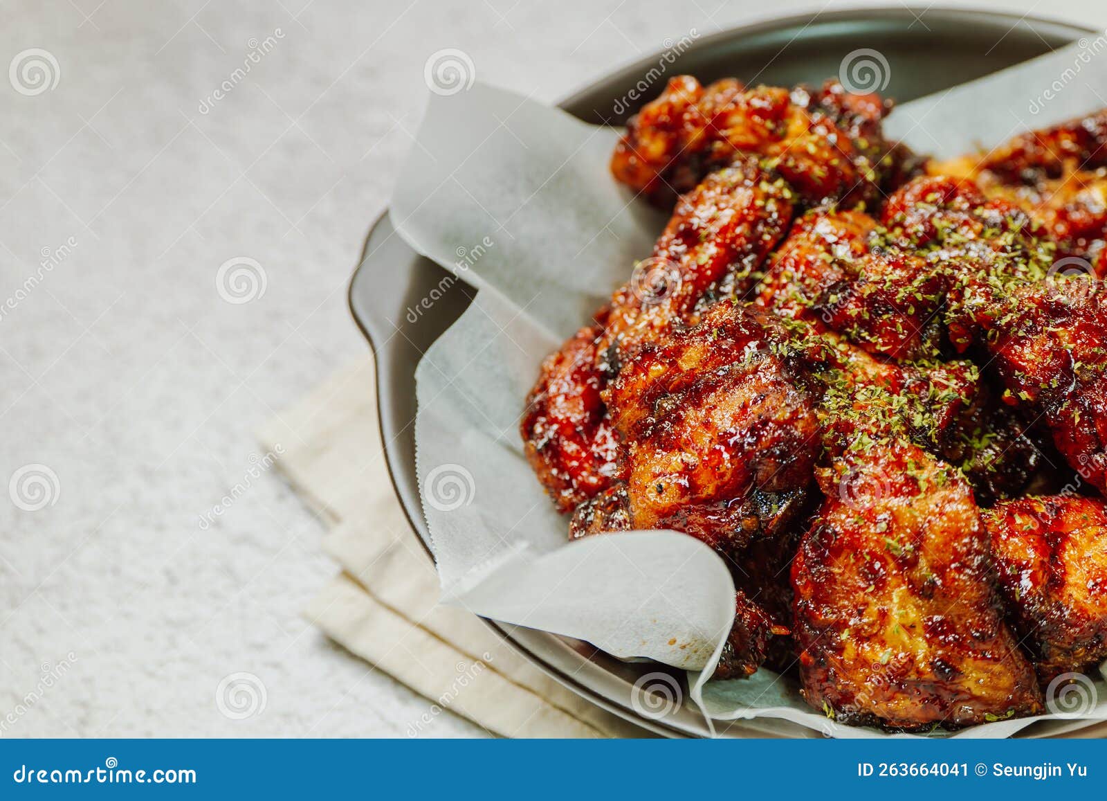 Yangnyeom Chicken, Korean Style Seasoned Fried Chicken Stock Image
