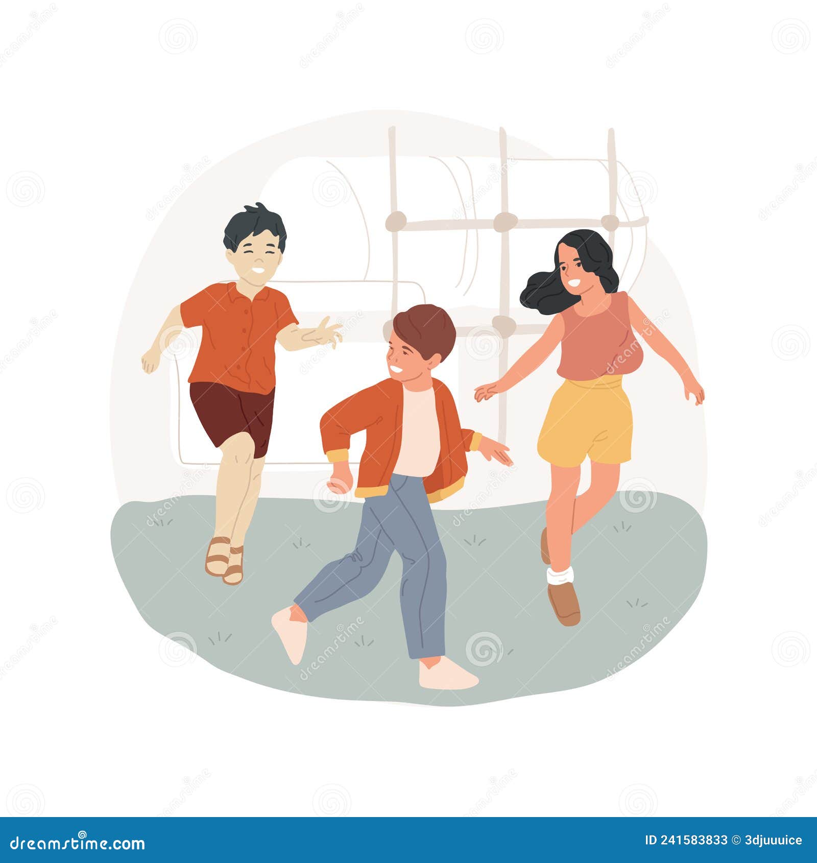 Kids Playing Tag Game Stock Vector