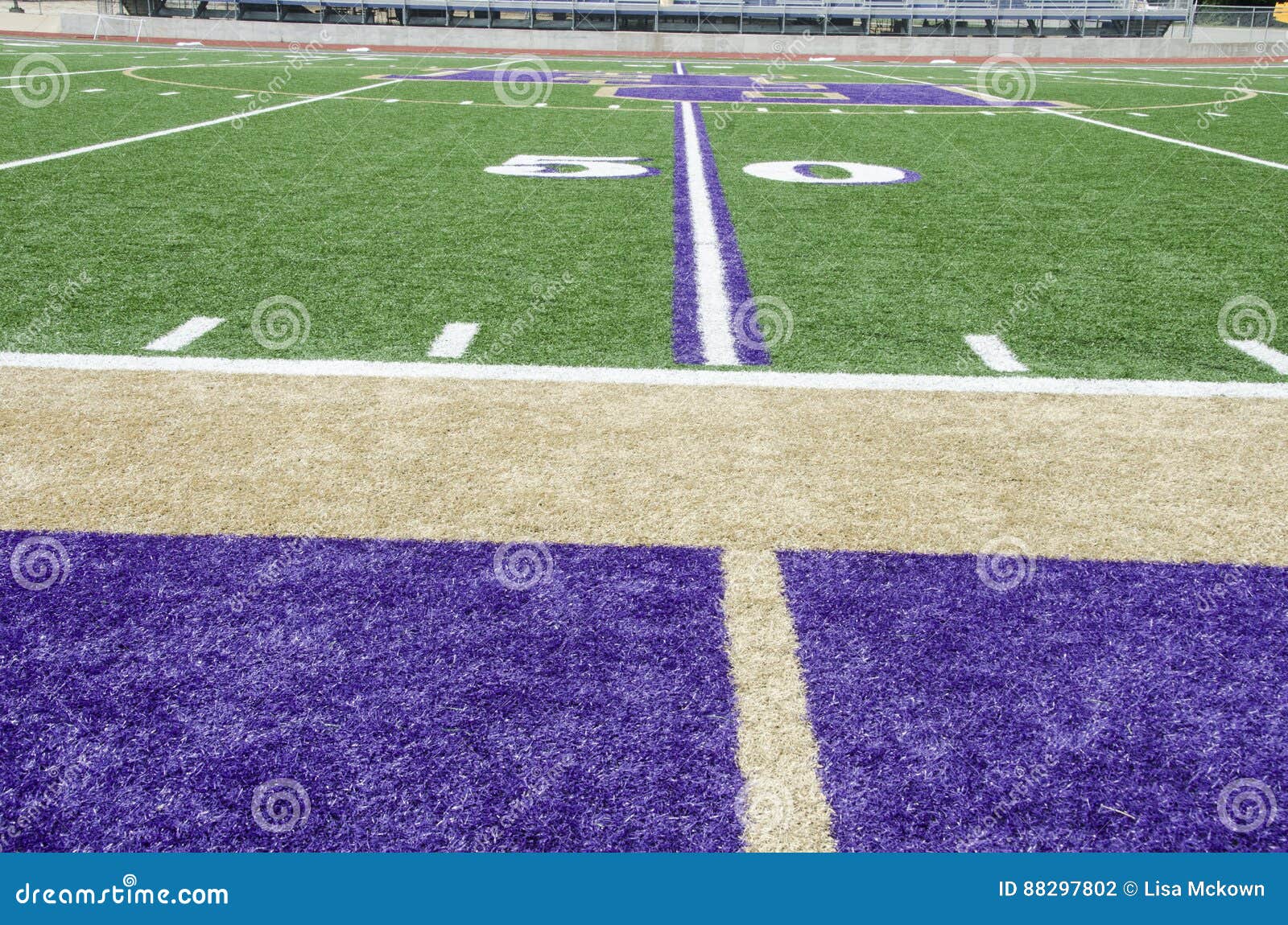 50 Yard Line on a Football Field Stock Photo Image of education