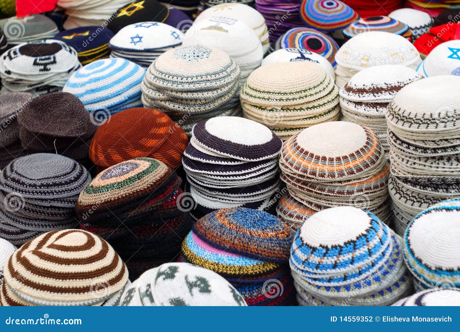 Yarmulke stock photo. Image of pile, belief, colorful - 14559352