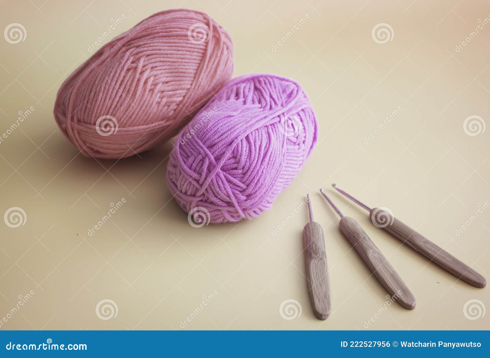 Yarn Ball and Crochet Hook Put on Background Stock Photo Image of creative, design 222527956