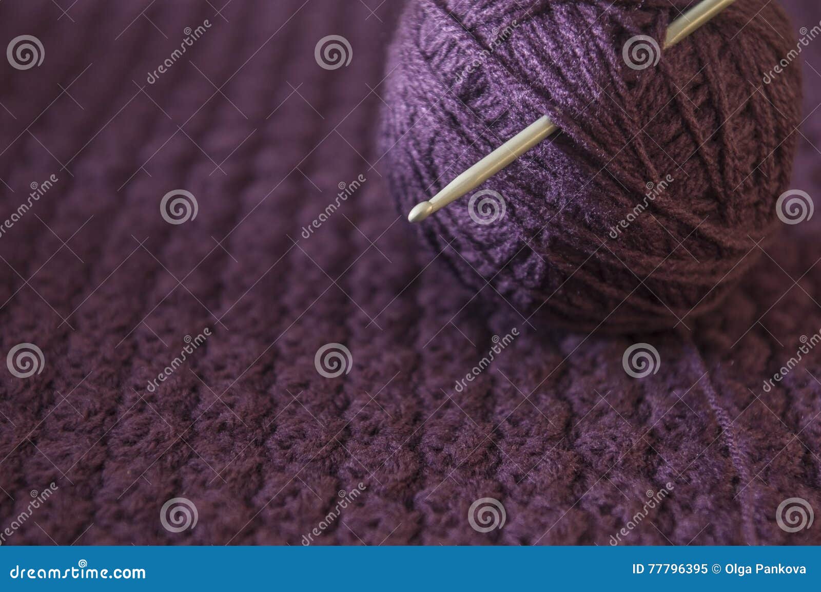 Yarn ball with crochet 5 stock image. Image of knitted 77796395
