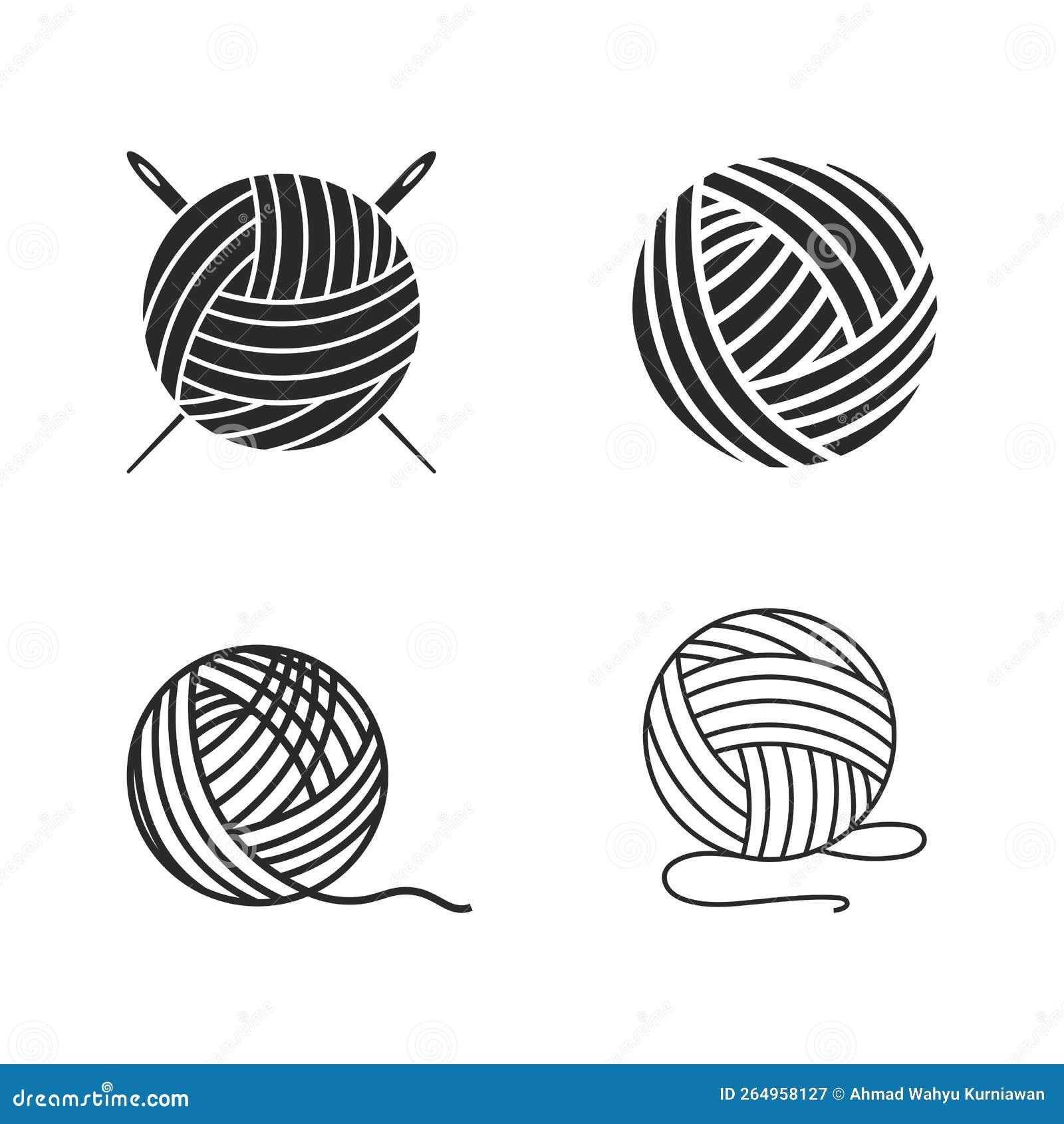 Yarn ball illustration stock vector. Illustration of cotton 264958127