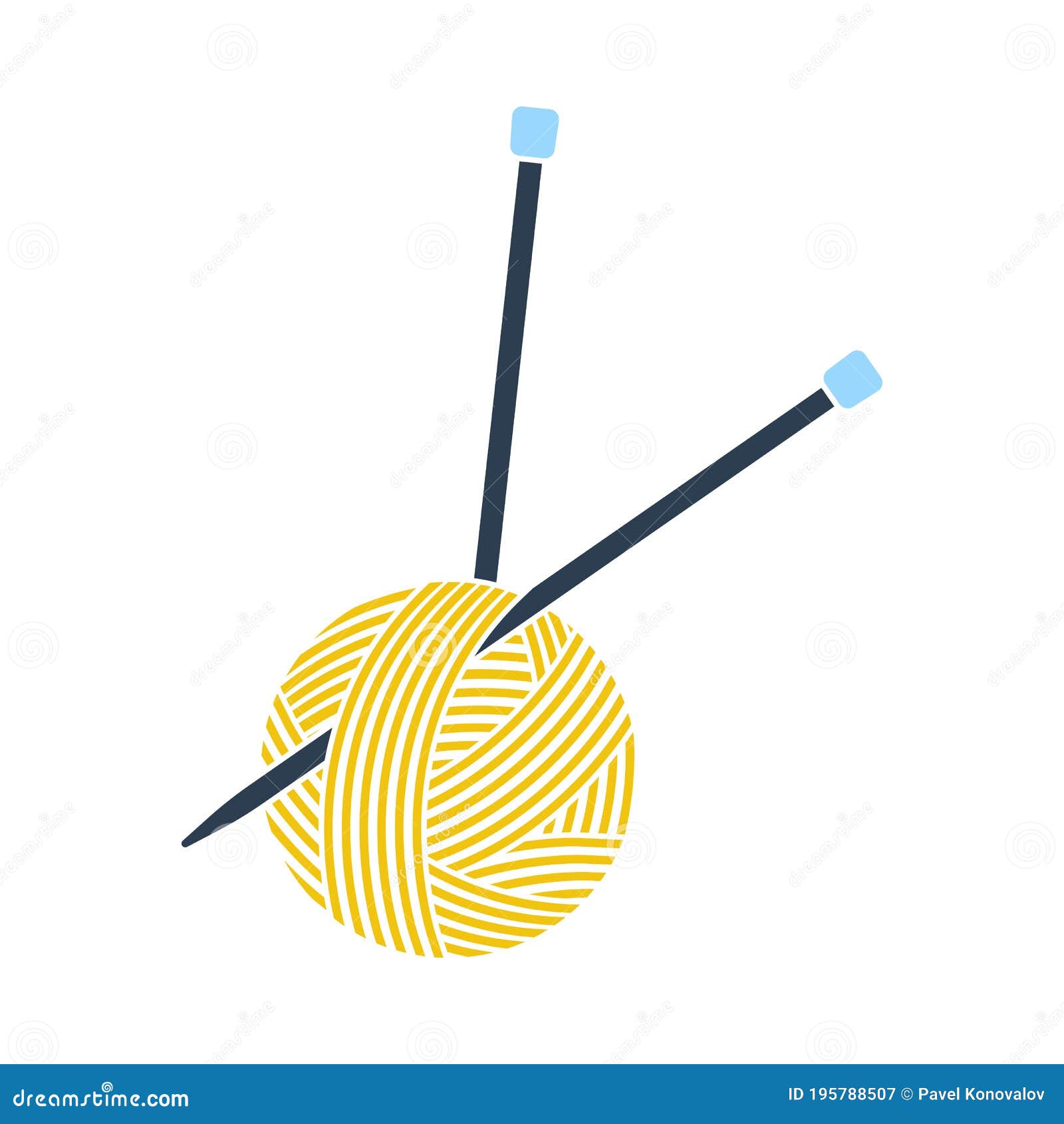 Yarn Ball with Knitting Needles Icon Stock Vector - Illustration of ...