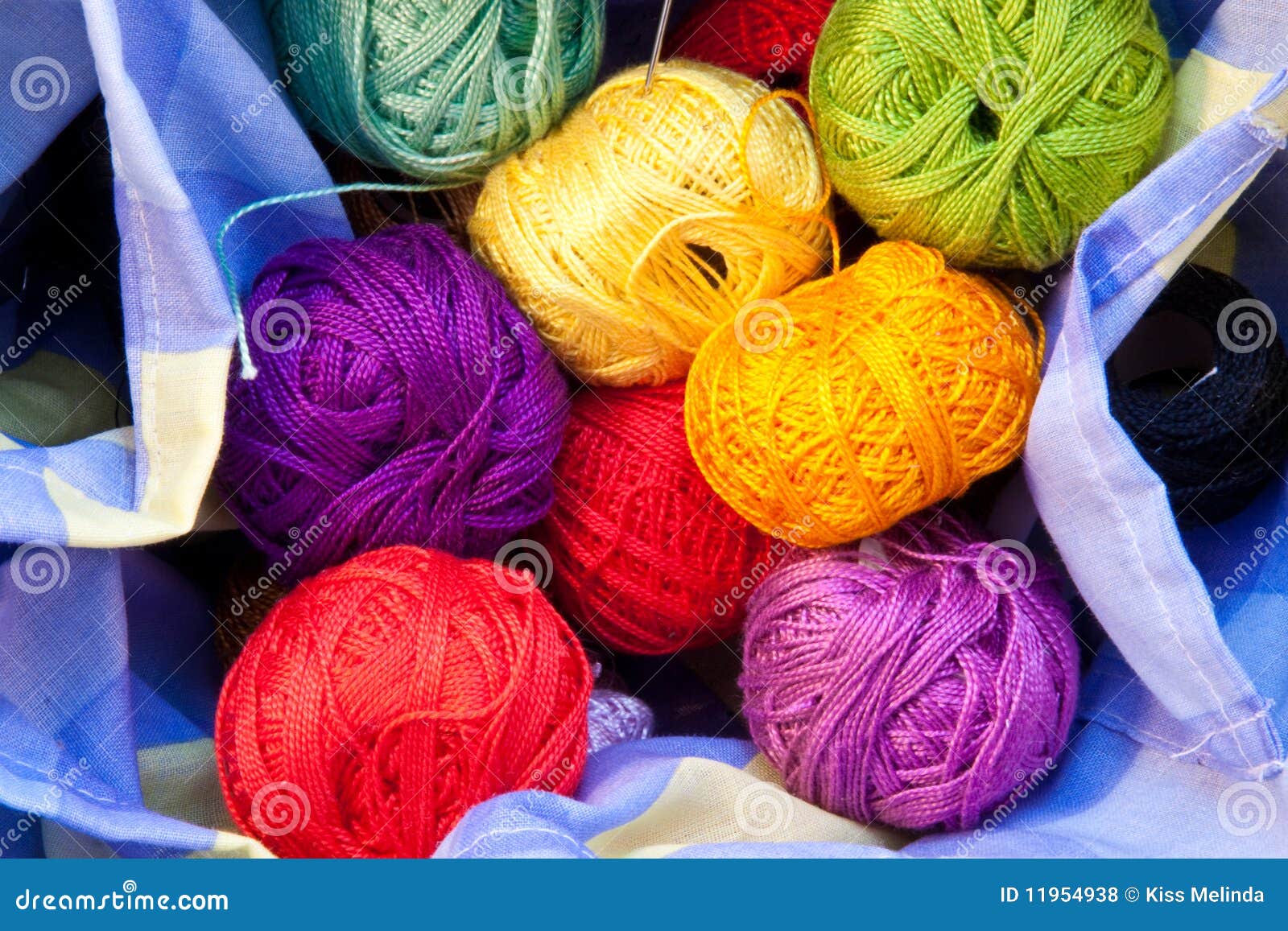 Yarn balls in a basket stock photo. Image of colourful 11954938