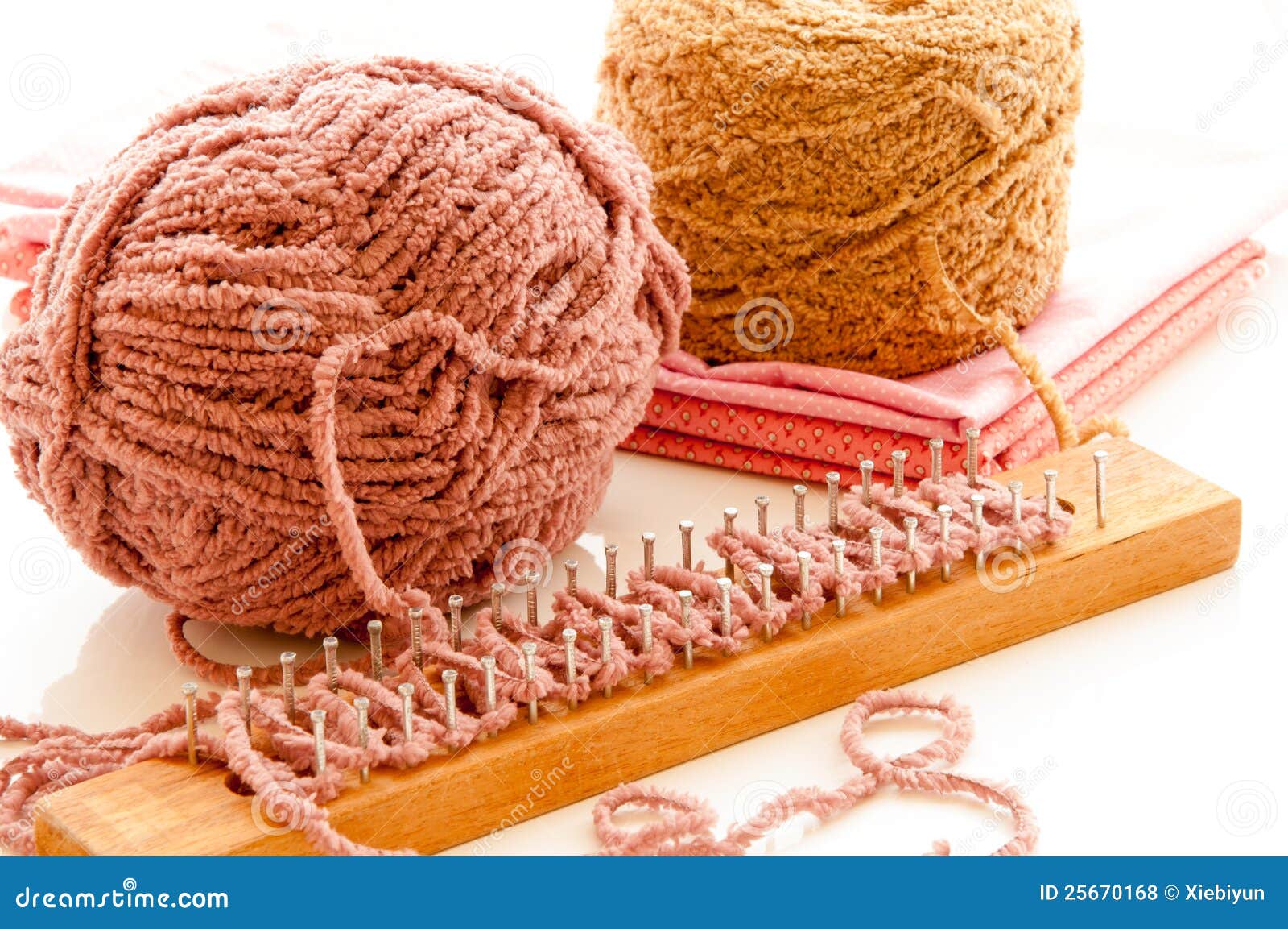 Yarn Balls with Loom Knitting Stock Photo Image of pattern, crochet 25670168