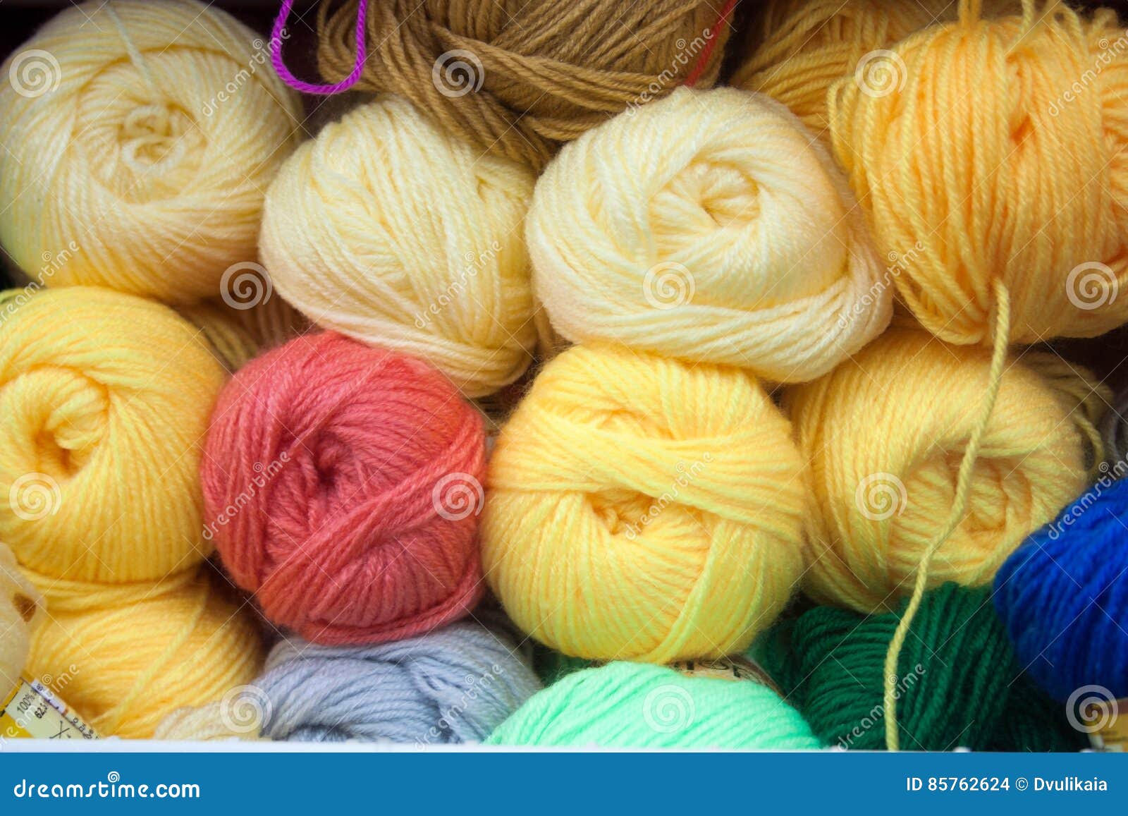 Yarn balls stock photo. Image of bright, shopping, embroidery 85762624
