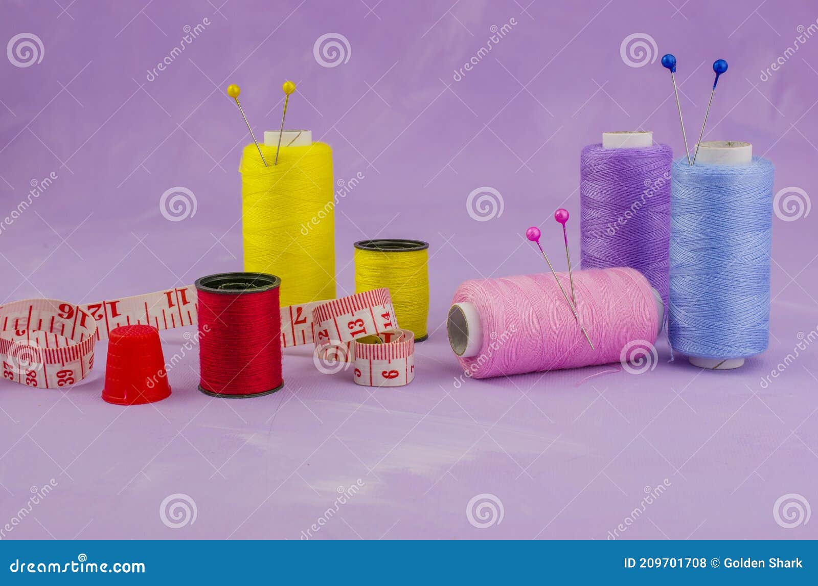 Yarn Bobbin of Thread with Needle.sewing Accessories Stock Photo