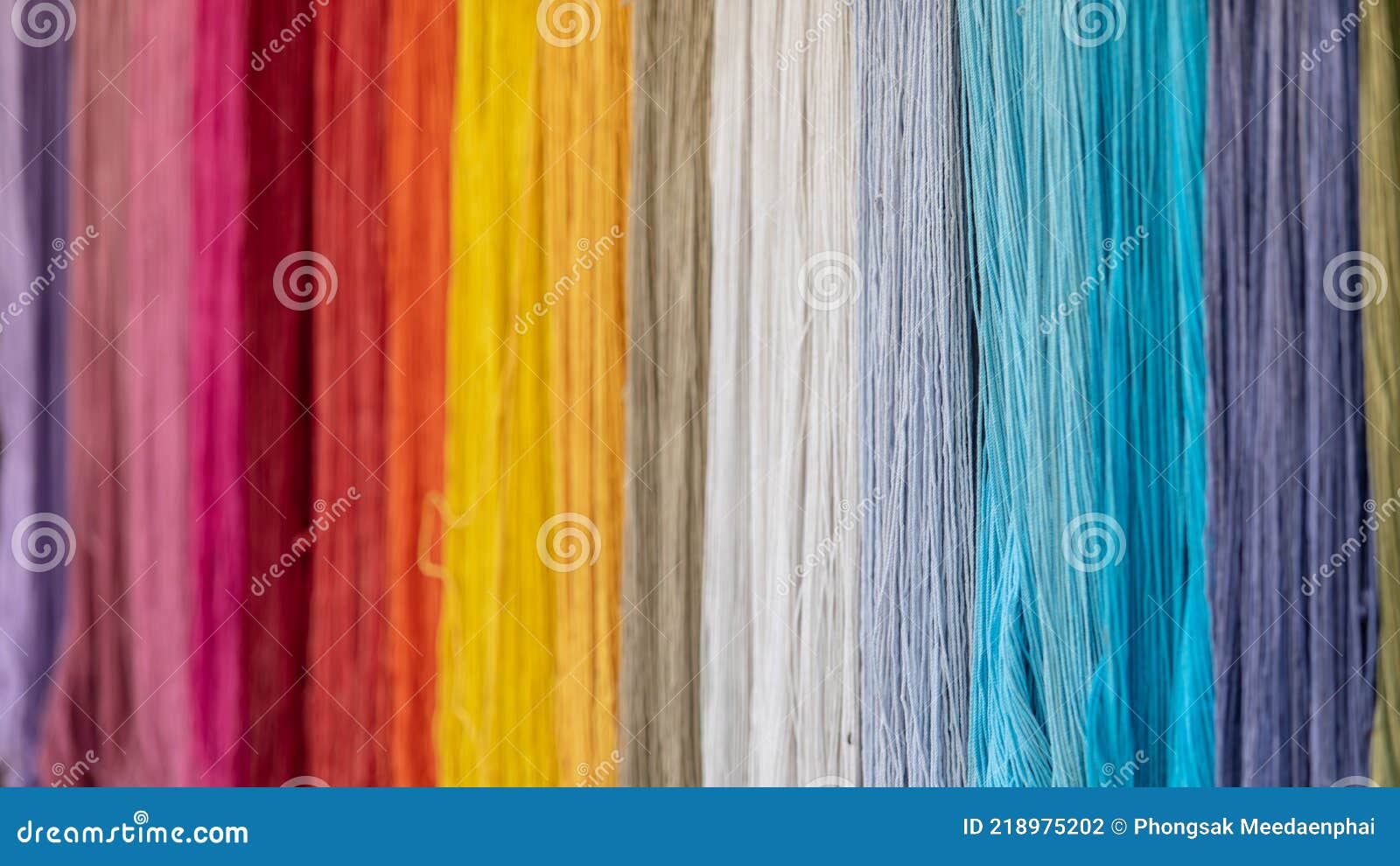 yarn dyed thread or cord or packthread color hang on the wall for background usage.