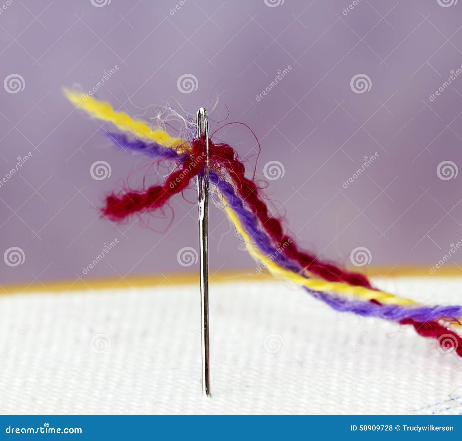 Yarn through Embroidery Needle Stock Photo Image of yarn, threaded
