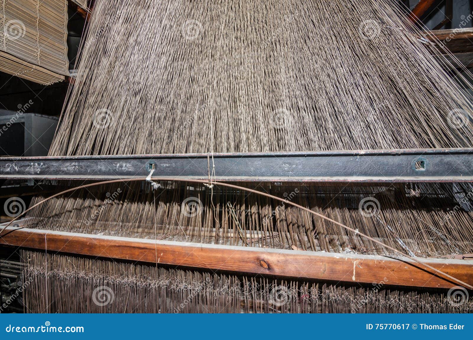 Yarn in Loom Machine Factory Stock Image Image of discovery, place