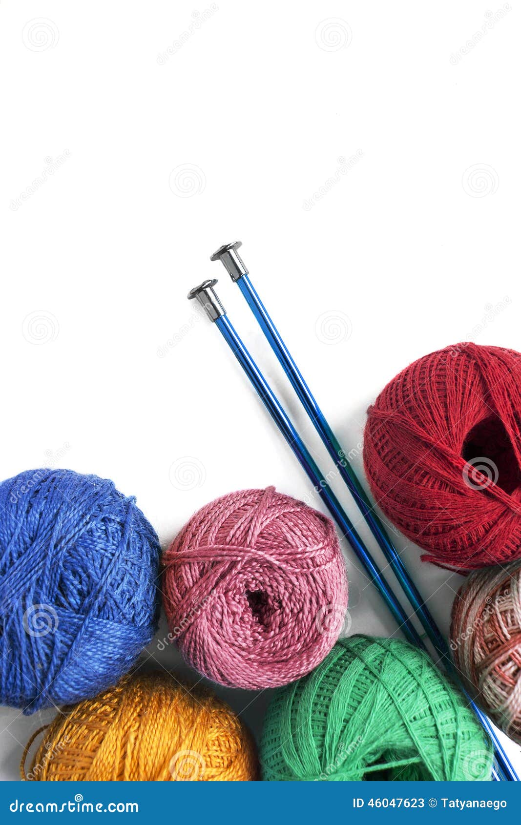 Yarn and needles stock image. Image of cotton, synthetics 46047623