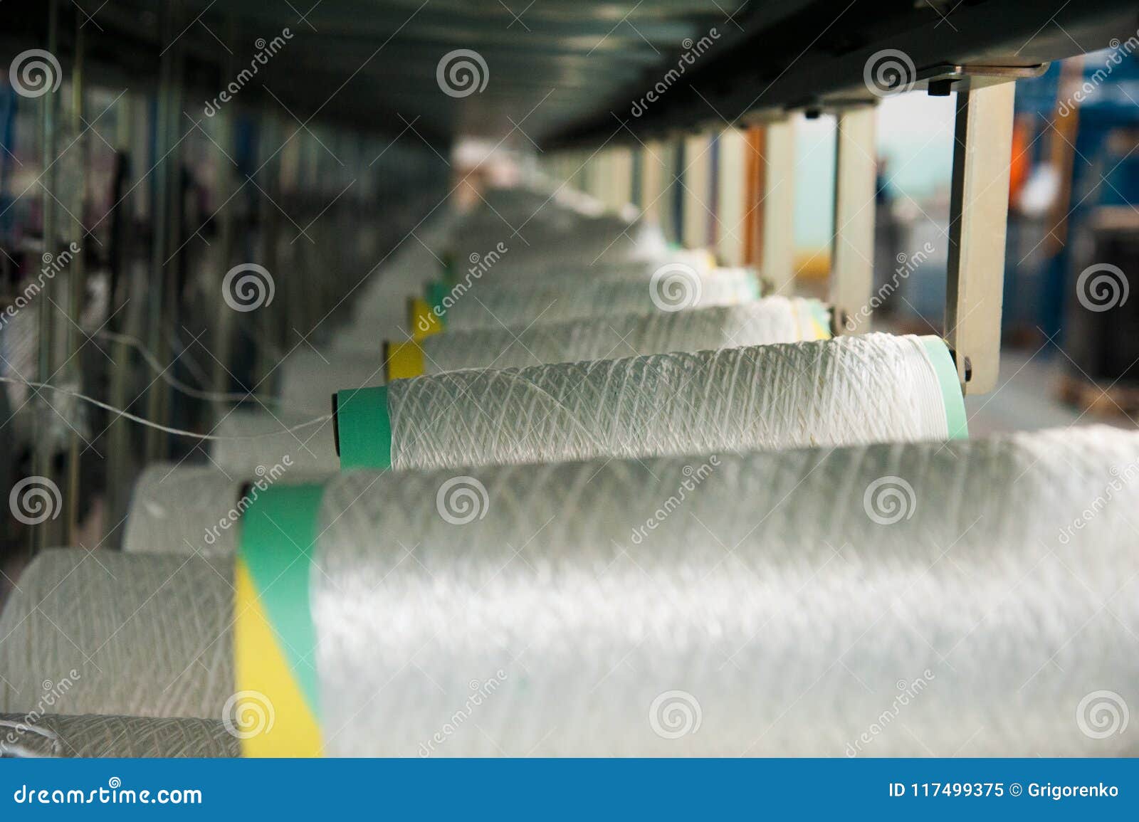 Yarn Thread Running in the Machine Stock Image Image of manufacturing