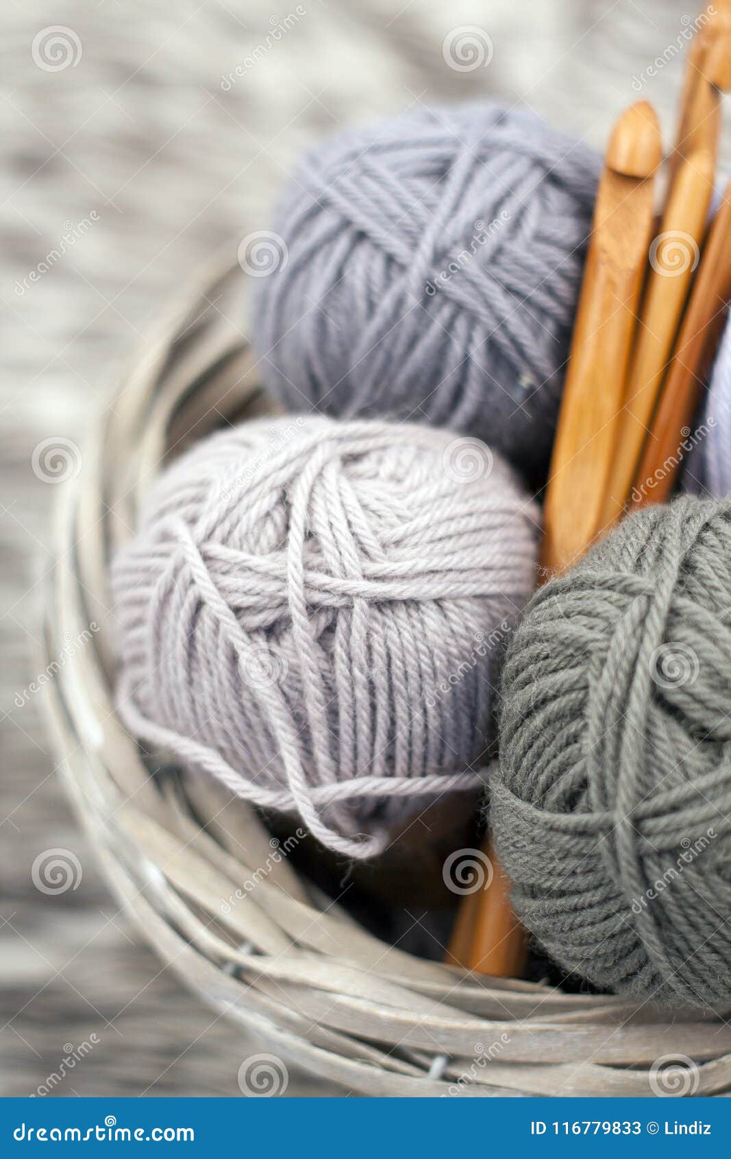 Yarns in Basket with Crochet Hooks in Harmonious Colors. Knitting, Crocheting  Supplies. Stock Image - Image of color, cotton: 116779833