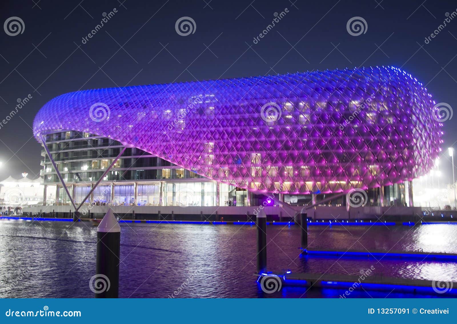 Yas Hotel Over Looking Yas Marina Stock Image Image of modern, emarat