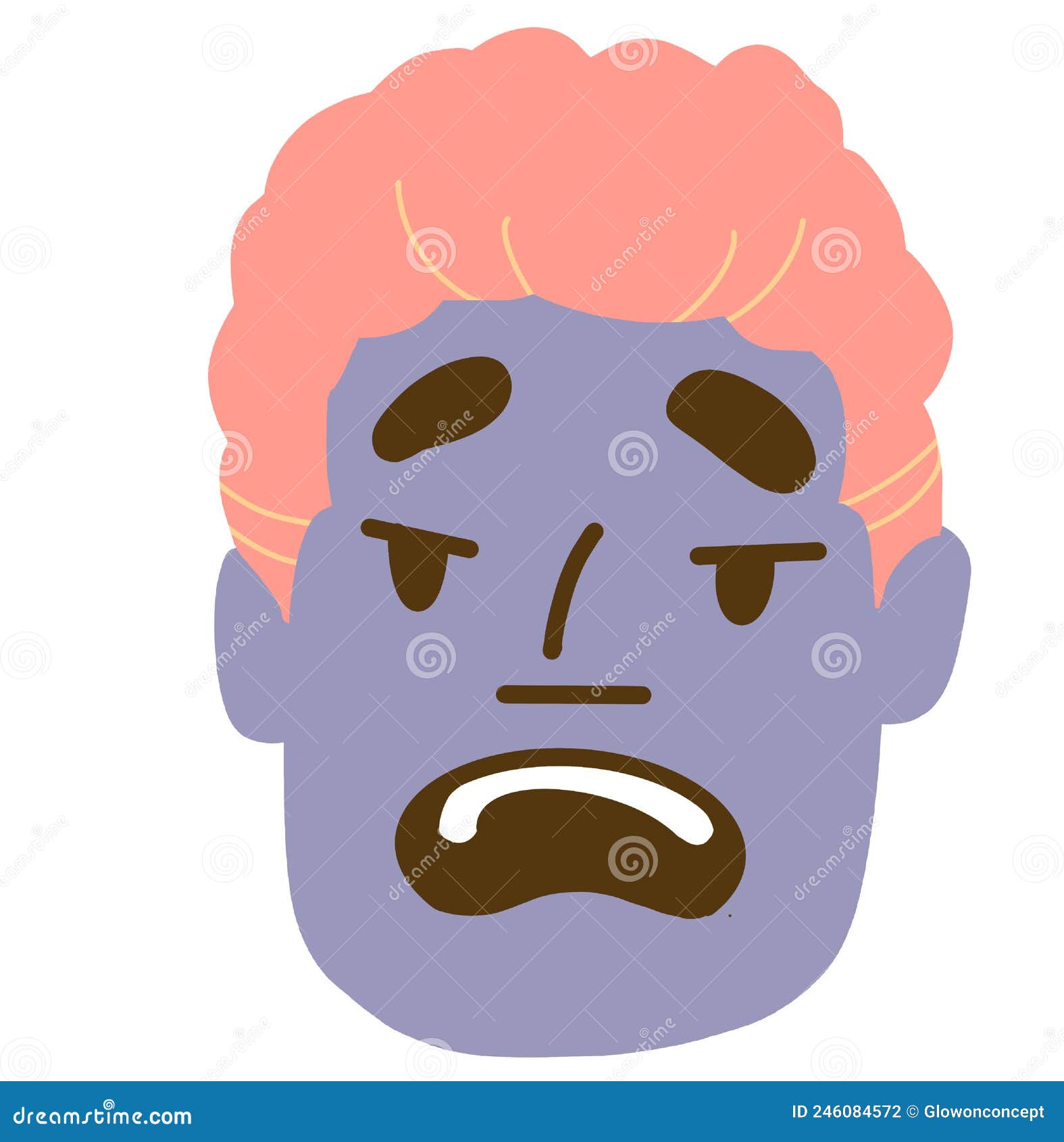 Yawning Lazy Face Head Icon Nonbinary People Illustartion Hand Drawing  Cartoon Stock Illustration - Illustration of expression, ethnic: 246084572