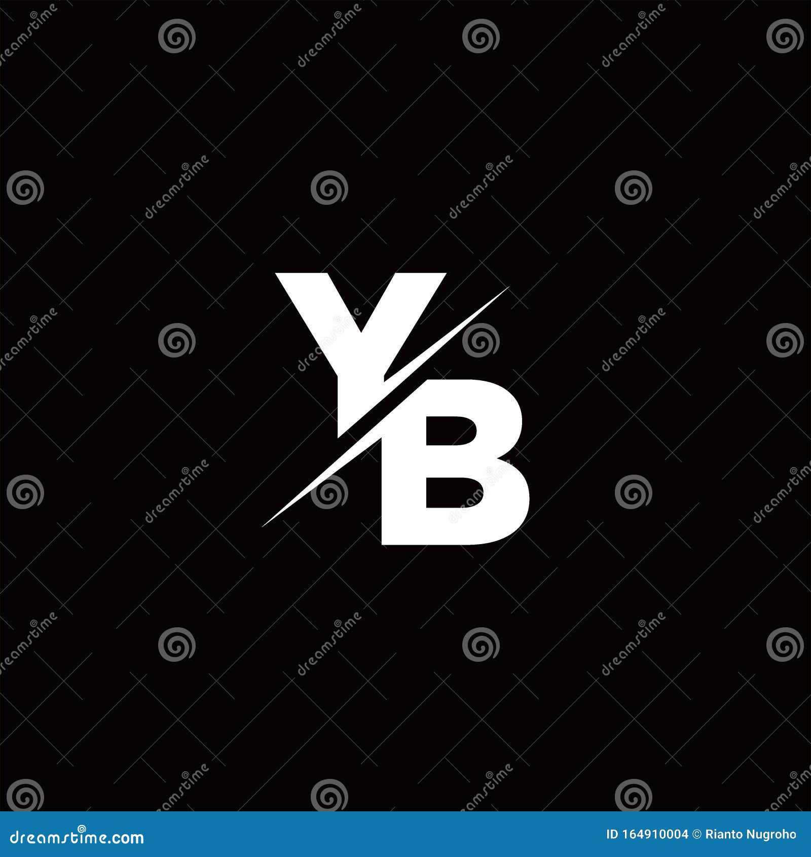 YB Logo Letter Monogram Slash with Modern Logo Designs Template Stock