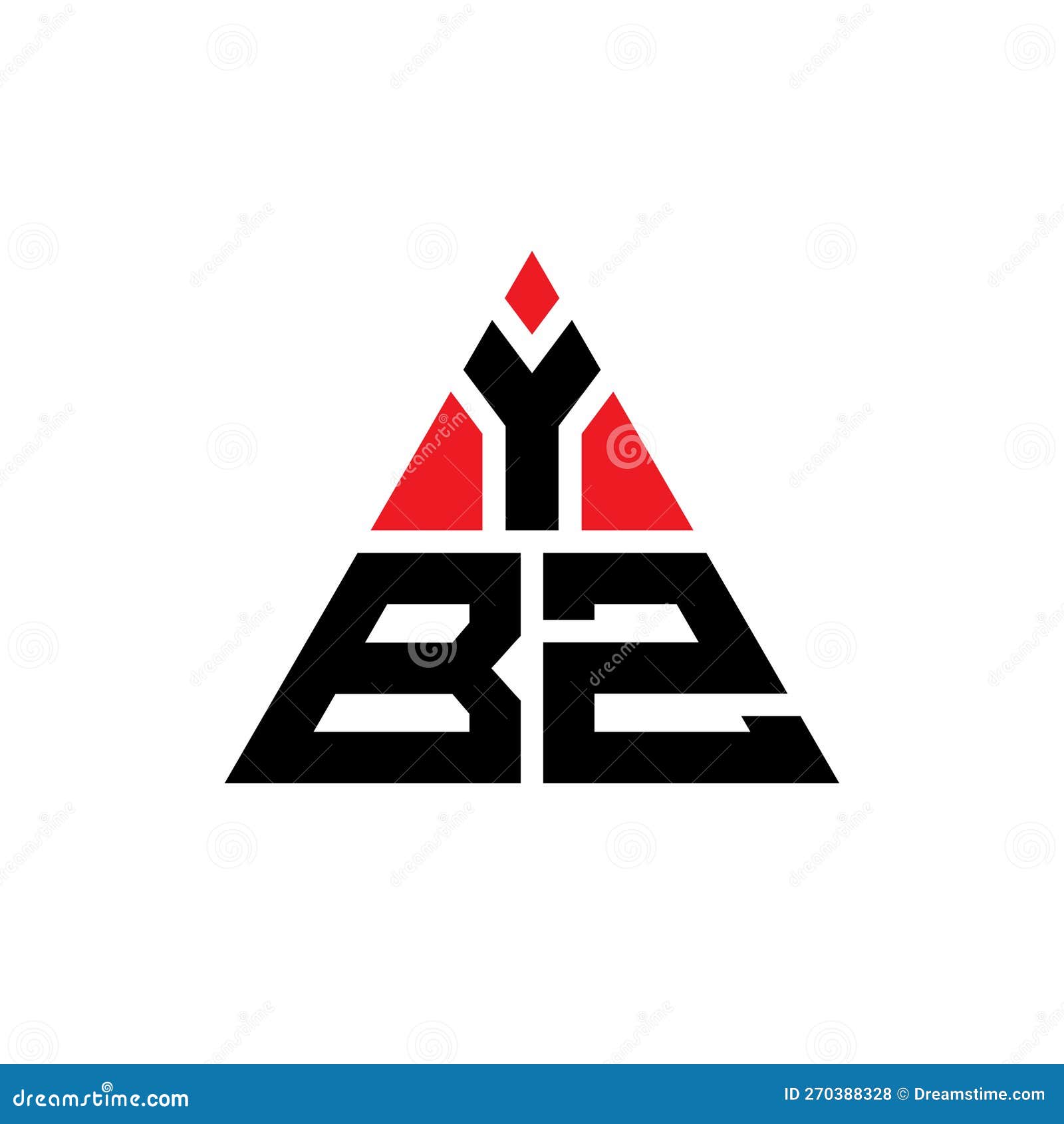 ybz triangle letter logo  with triangle . ybz triangle logo  monogram. ybz triangle  logo template with red