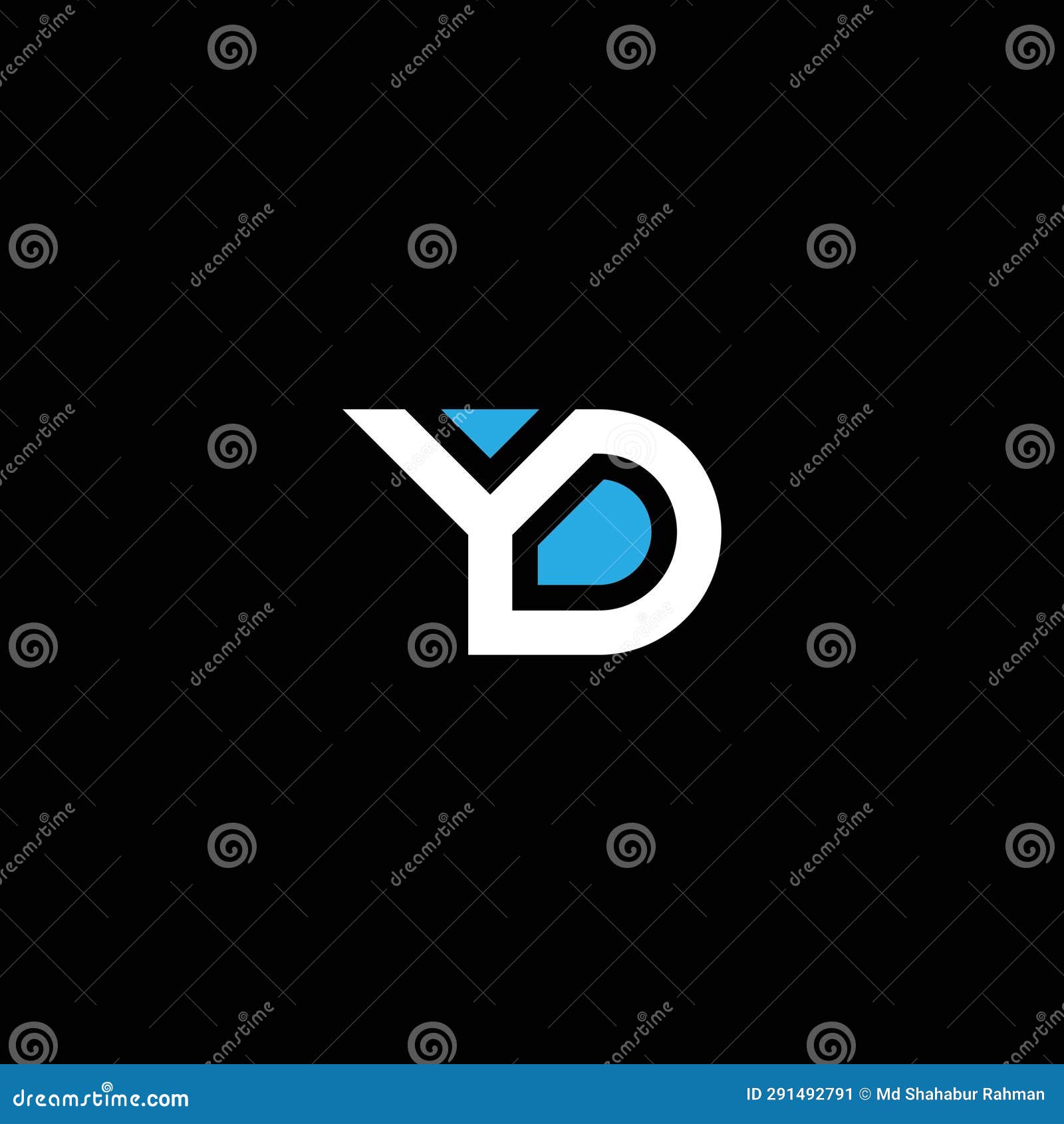 yd or dy abstract letter  with different colour and .